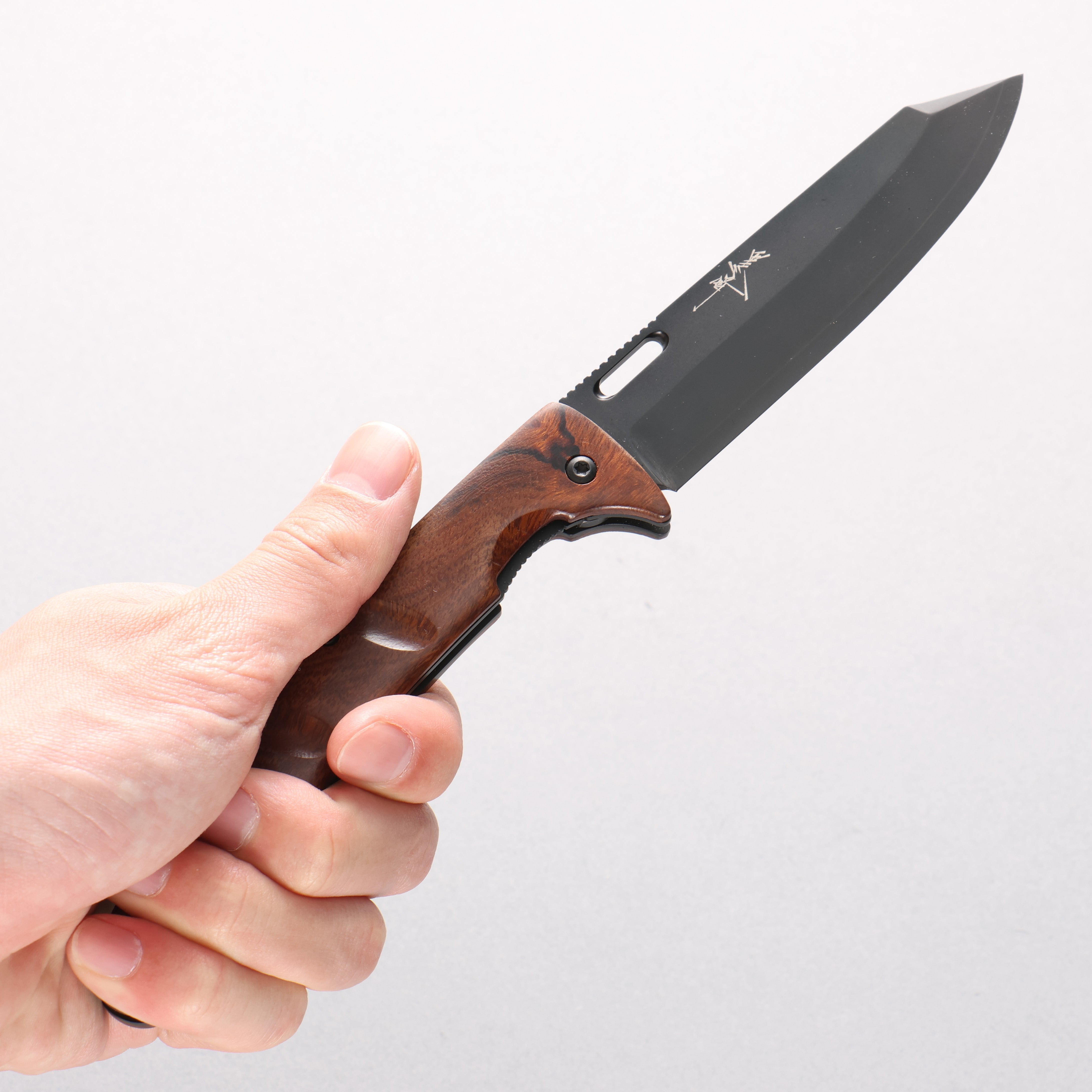 Yu Kurosaki SG2 Black Finished Pocket Knife 100mm Ironwood Handle - Seisuke Knife