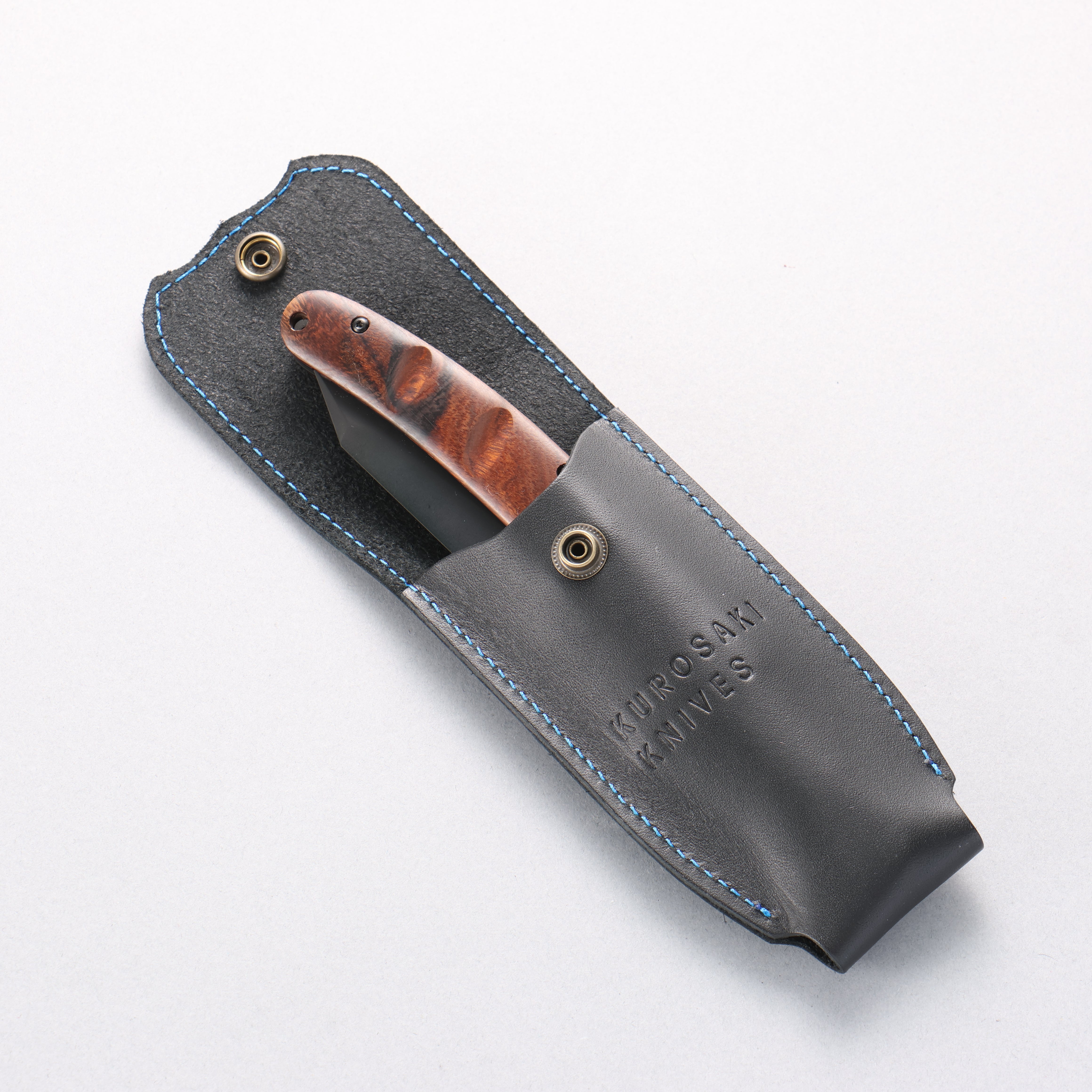 Yu Kurosaki SG2 Black Finished Pocket Knife 100mm Ironwood Handle - Seisuke Knife