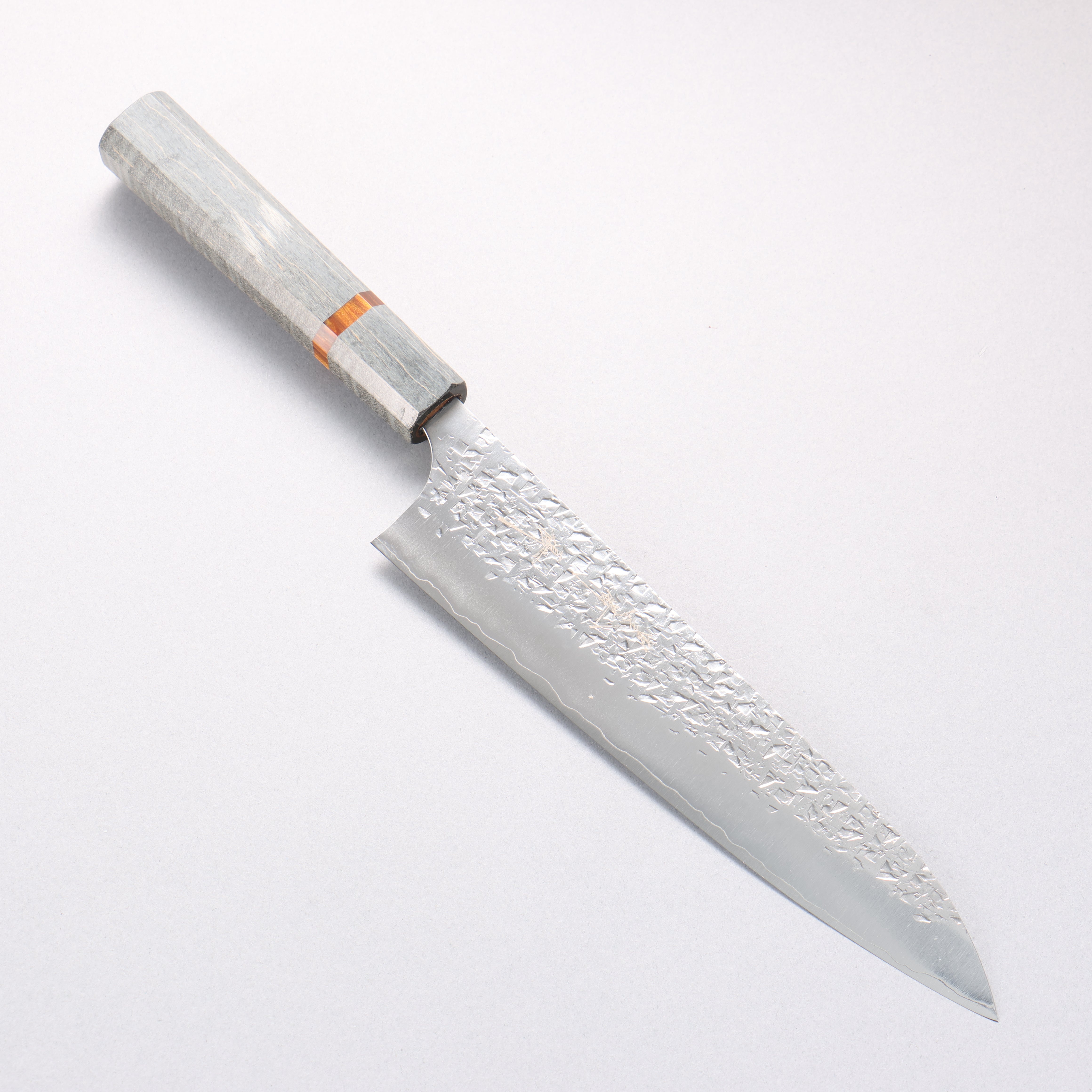 Yu Kurosaki Shizuku SG2 Hammered Gyuto 210mm Stabilized wood (With Acrylic Ring) Handle - Seisuke Knife
