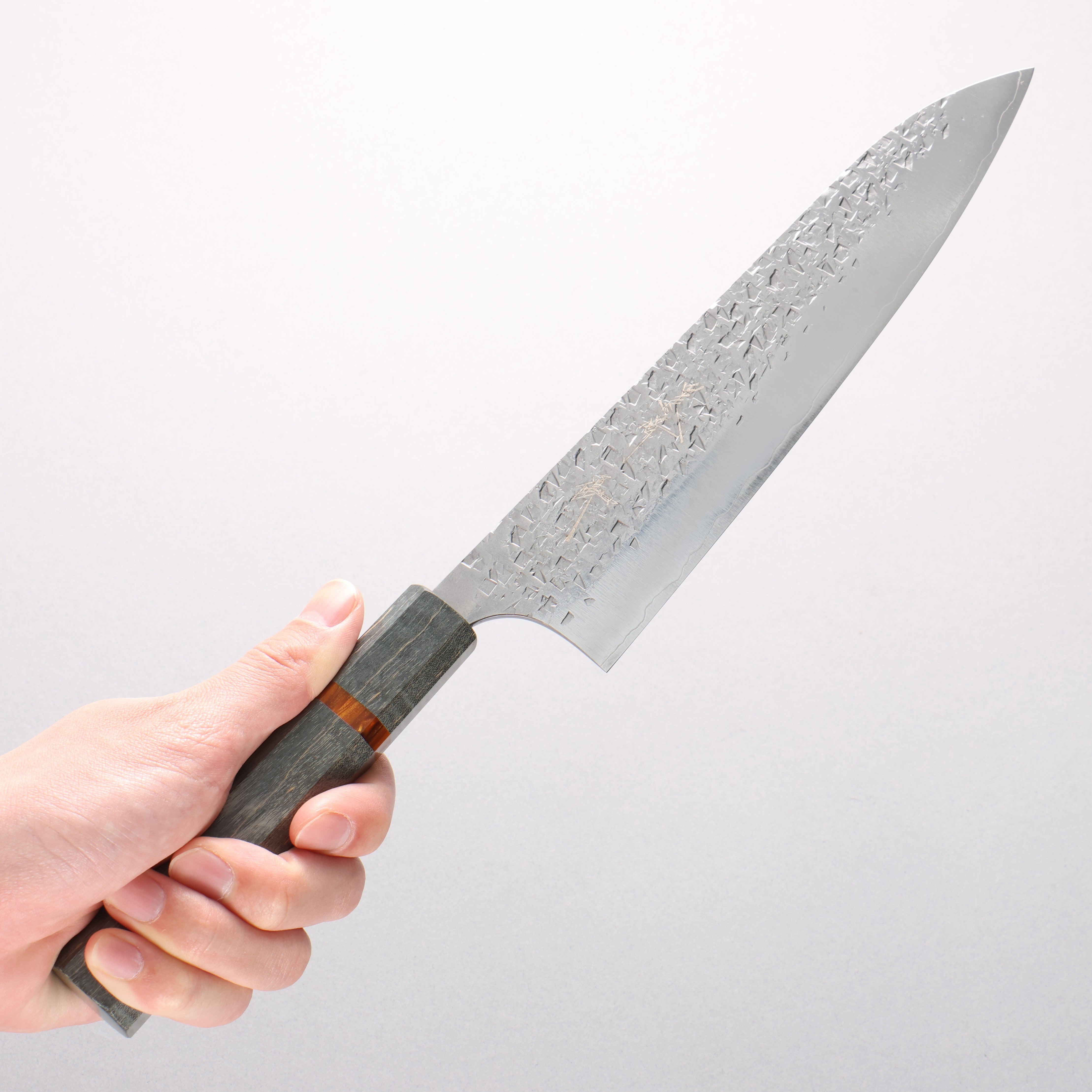 Yu Kurosaki Shizuku SG2 Hammered Gyuto 210mm Stabilized Wood & Acrylic