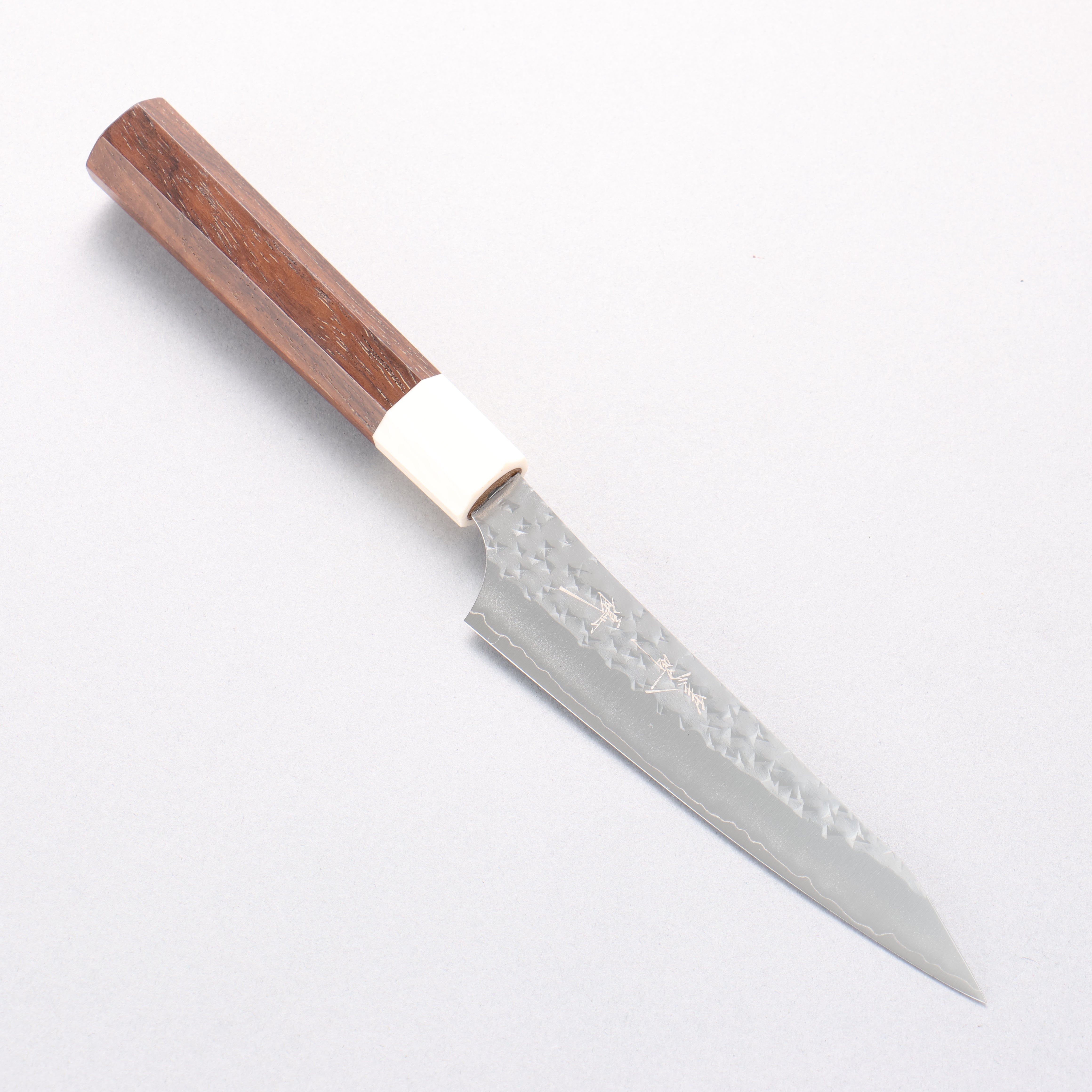 Yu Kurosaki Senko Ei SG2 Hammered Petty-Utility 130mm Walnut (Ferrule: White Resin) Handle - Seisuke Knife
