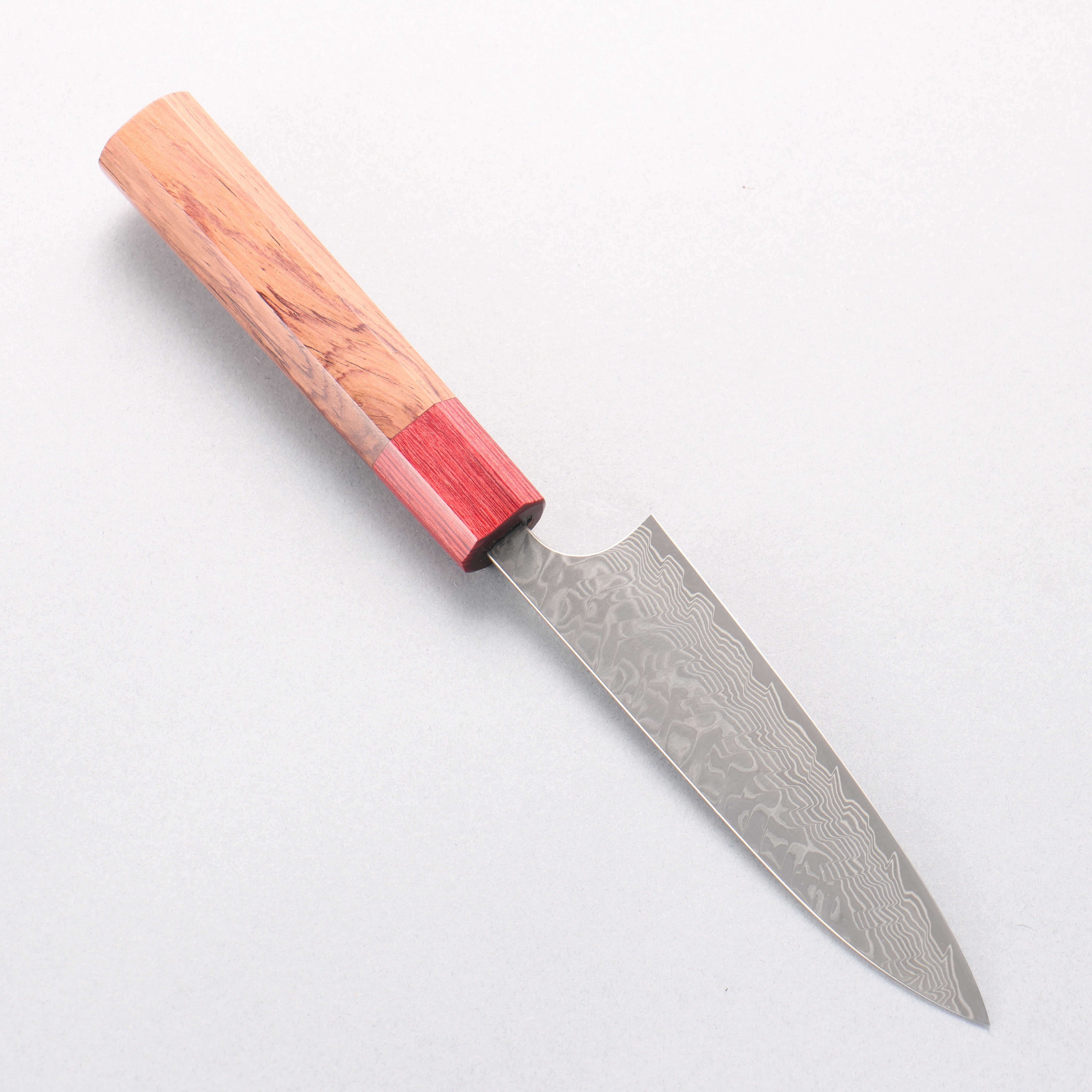 Yoshimi Kato SG2 Black Damascus Petty-Utility 120mm Honduras (ferrule: Red Pakka wood) Handle - Seisuke Knife