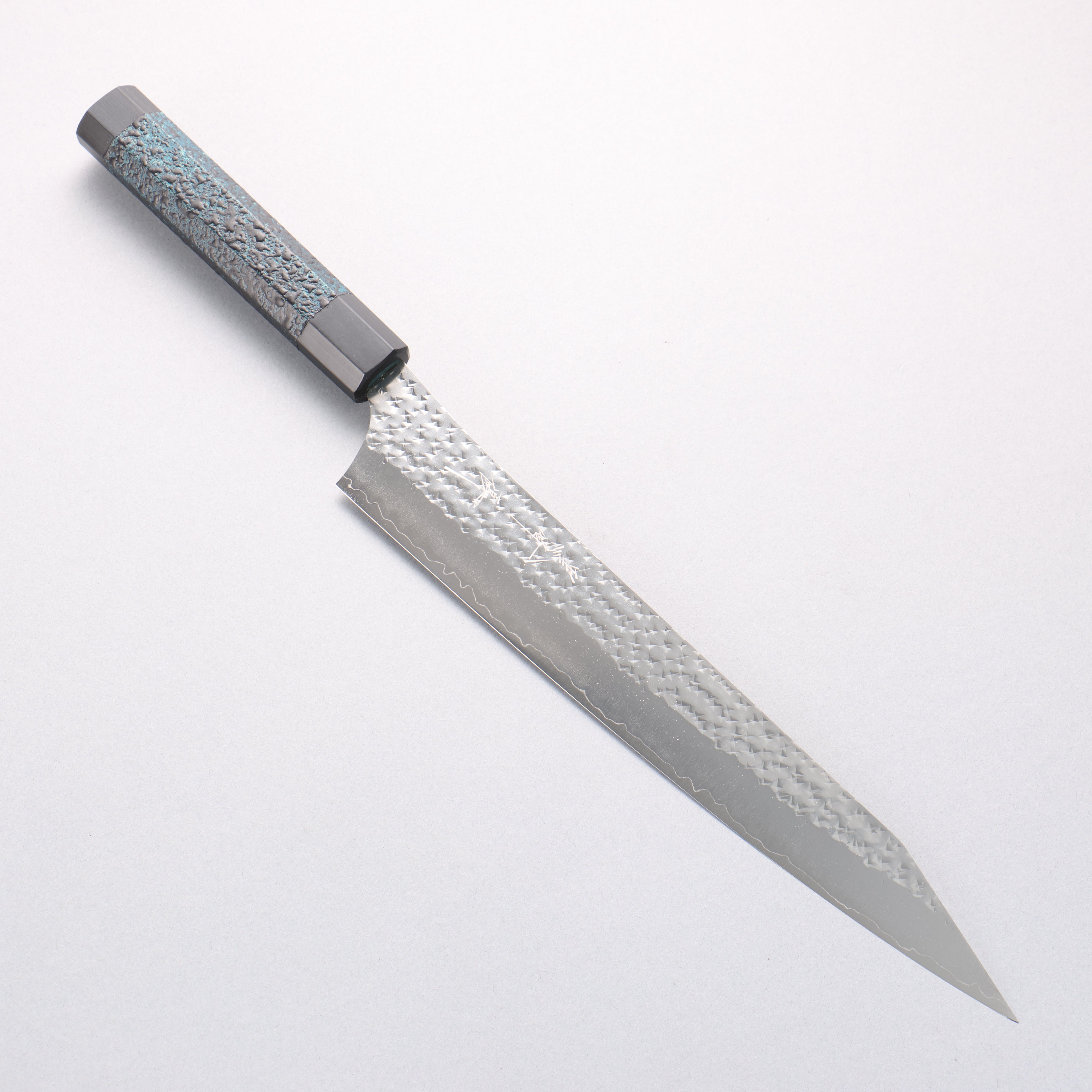 Yu Kurosaki Senko Ei Ai SG2 Hammered Sujihiki 270mm Indigo Tenmoku Lac