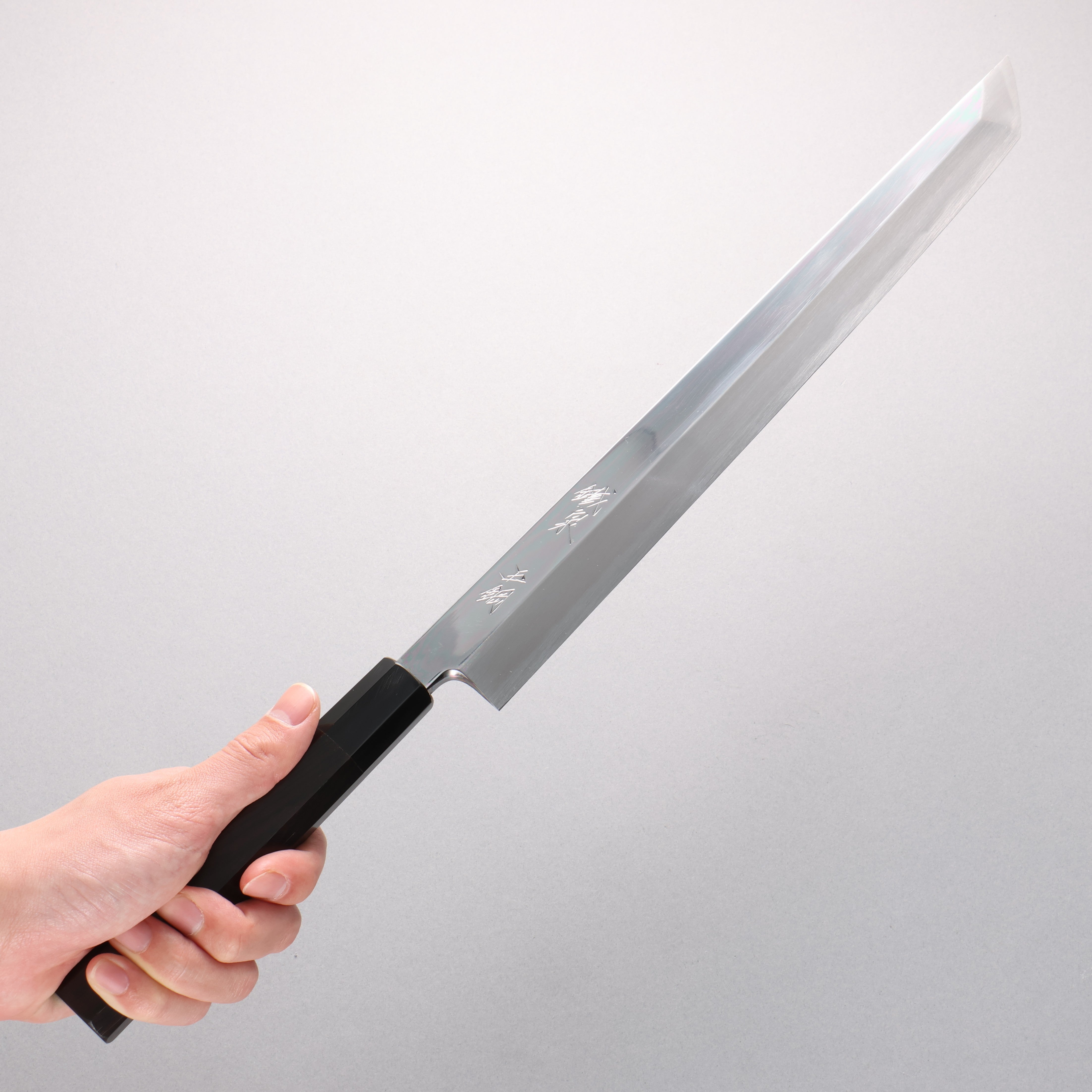 Tessen by Tanaka Tamahagane Sakimaru Yanagiba 315mm Ebony Wood Handle with Sheath - Seisuke Knife