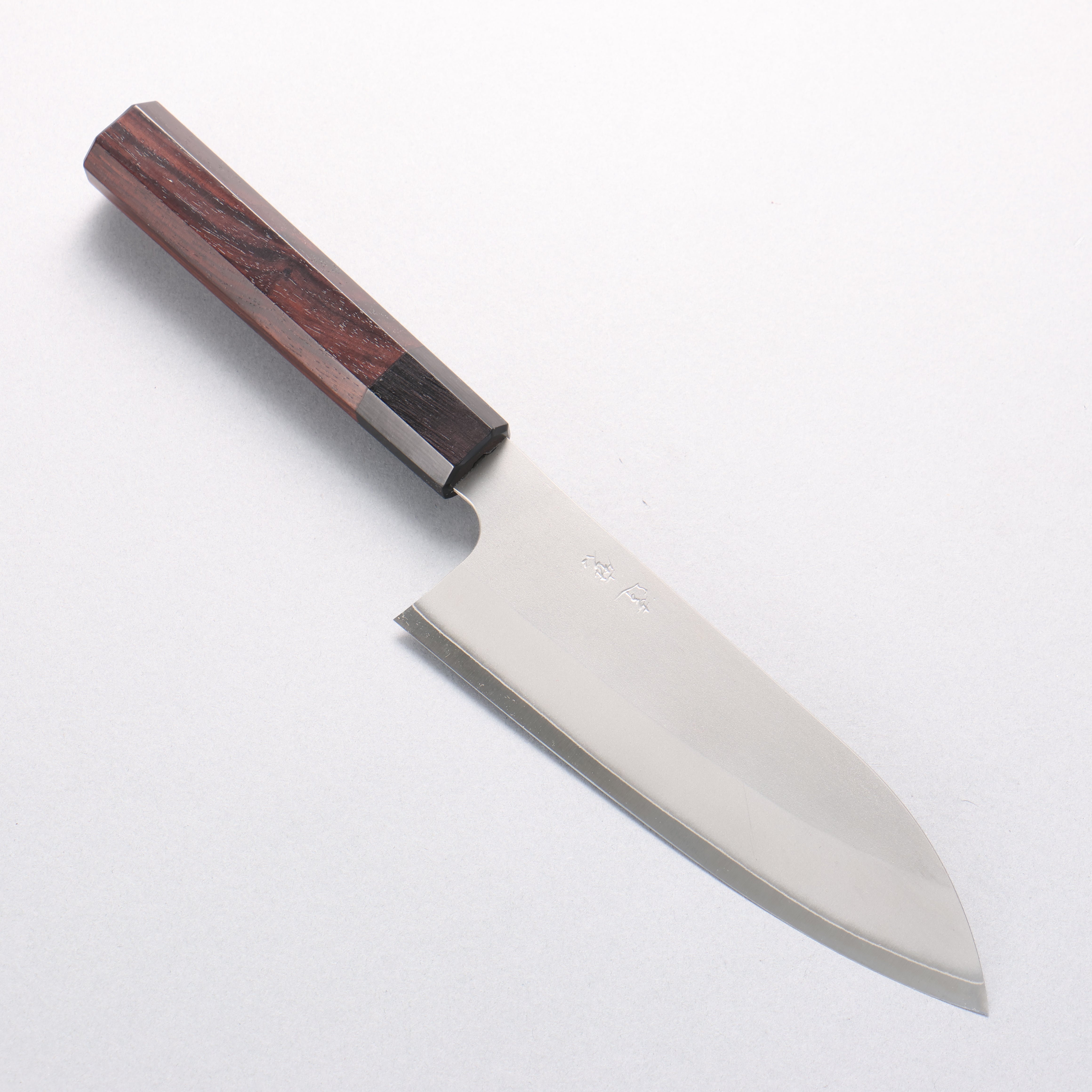 Daruma Silver Steel No.3 Santoku 165mm Shitan & Black Pakkawood Handle - Seisuke Knife