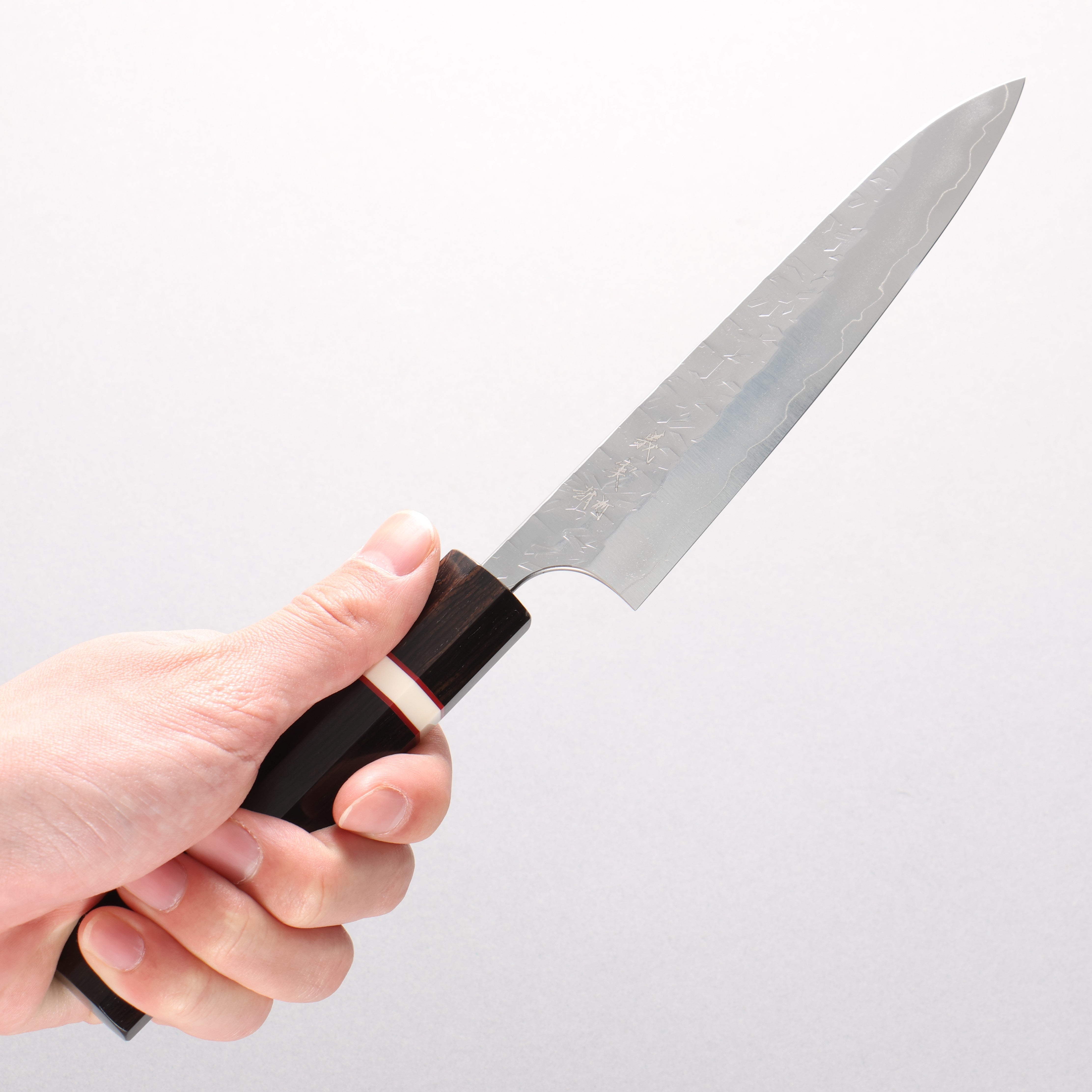 Yoshimi Kato Hyo SG2 Hammered Petty-Utility 150mm Ebony Wood & White Ring Handle - Seisuke Knife