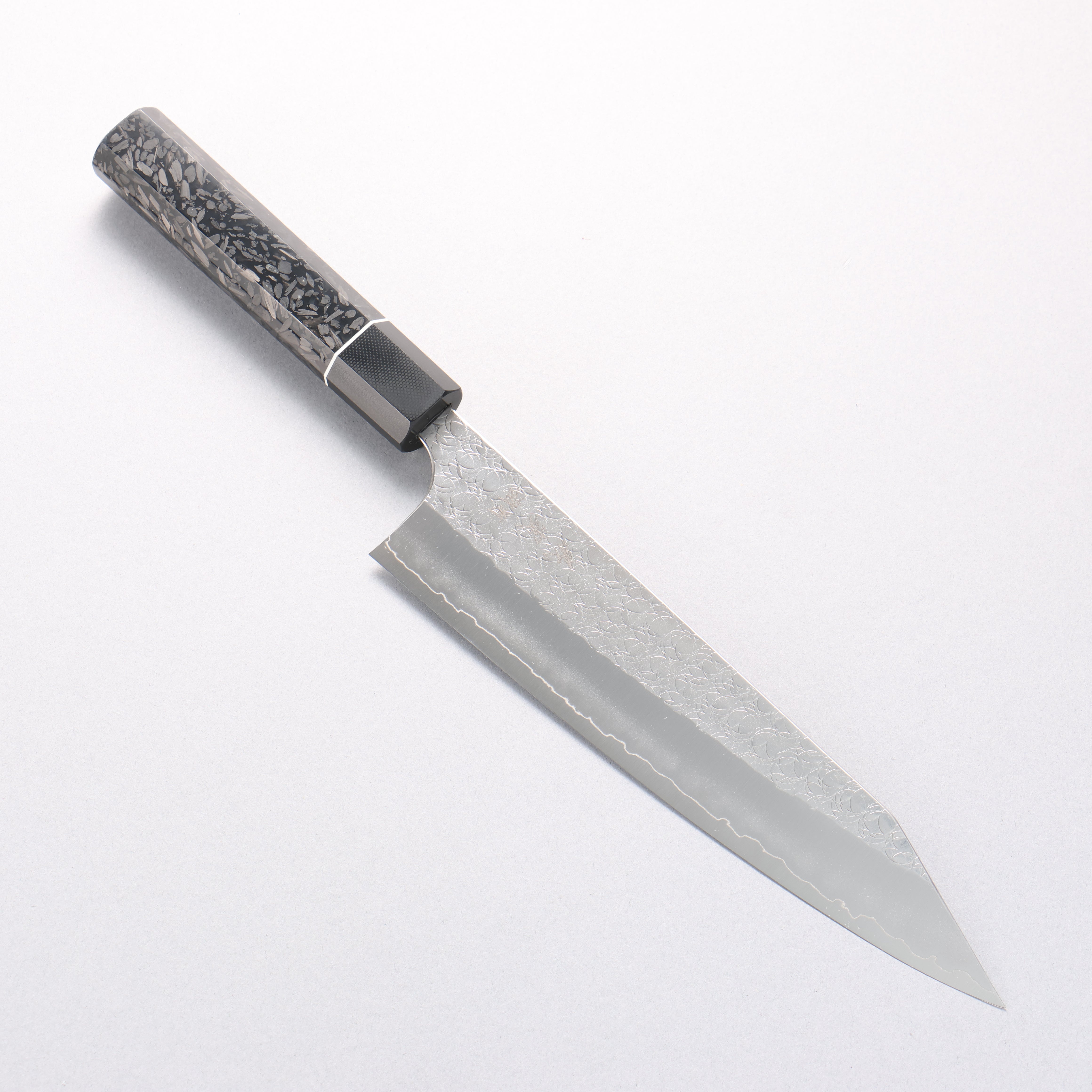 Yoshimi Kato Minamo SG2 Hammered Kiritsuke Gyuto 210mm Carbon Fiber & G10 Fiberglass Handle - Seisuke Knife