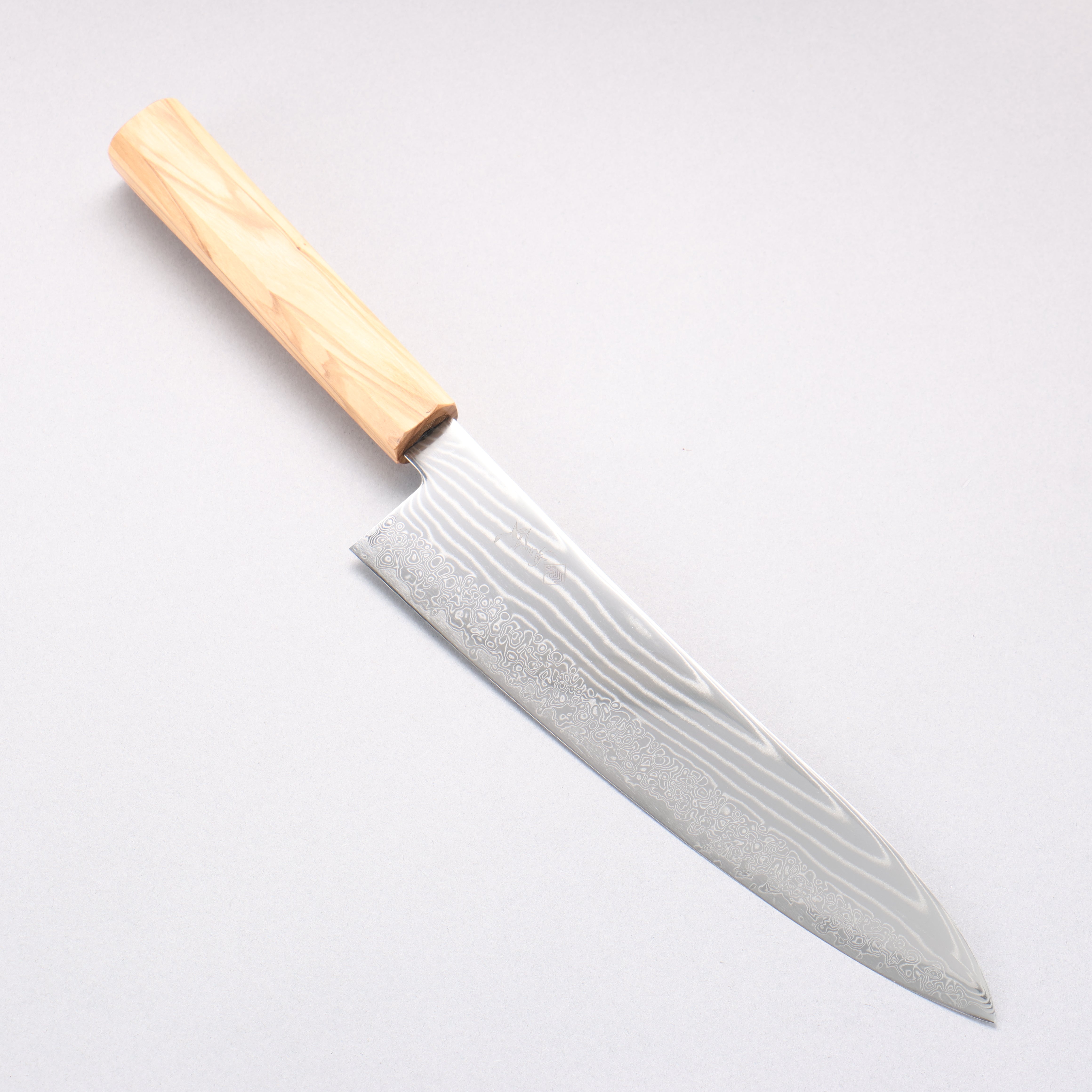 Kanjyo SG2 Damascus Wave Pattern Gyuto 210mm Olive Wood Handle - Seisuke Knife
