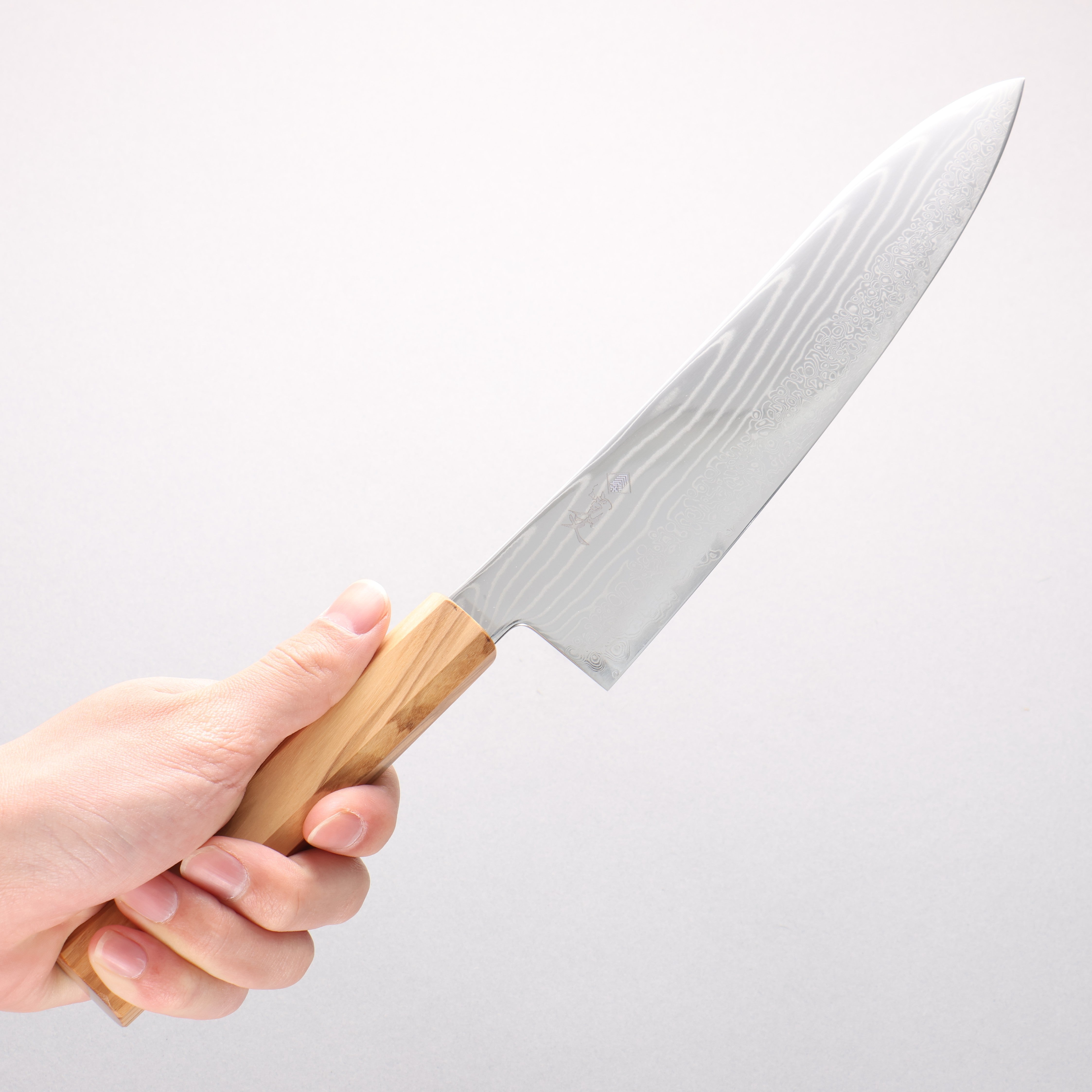 Kanjyo SG2 Damascus Wave Pattern Gyuto 210mm Olive Wood Handle - Seisuke Knife