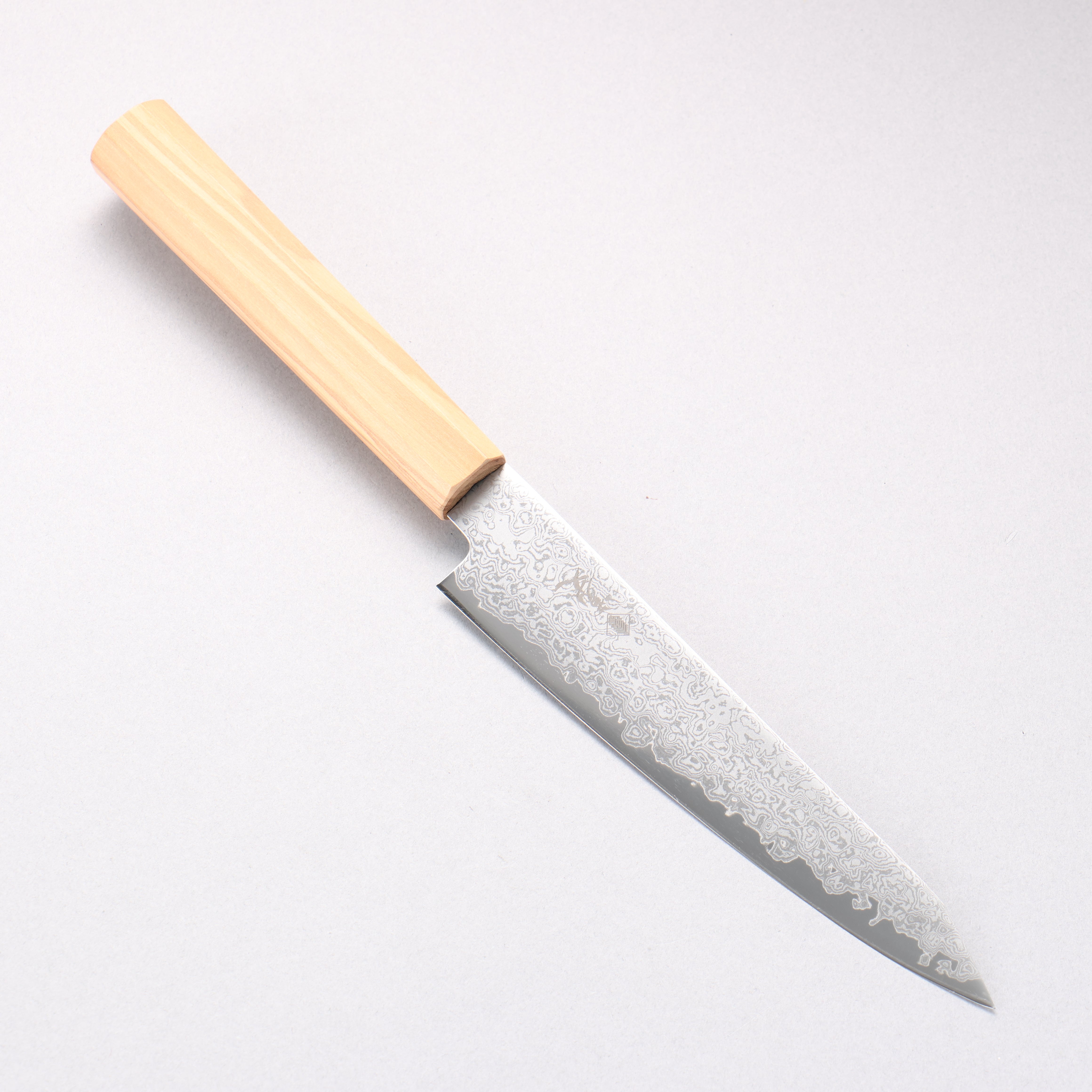 Kanjyo VG10 Damascus Kiritsuke Petty-Utility 150mm Olive Wood Handle - Seisuke Knife