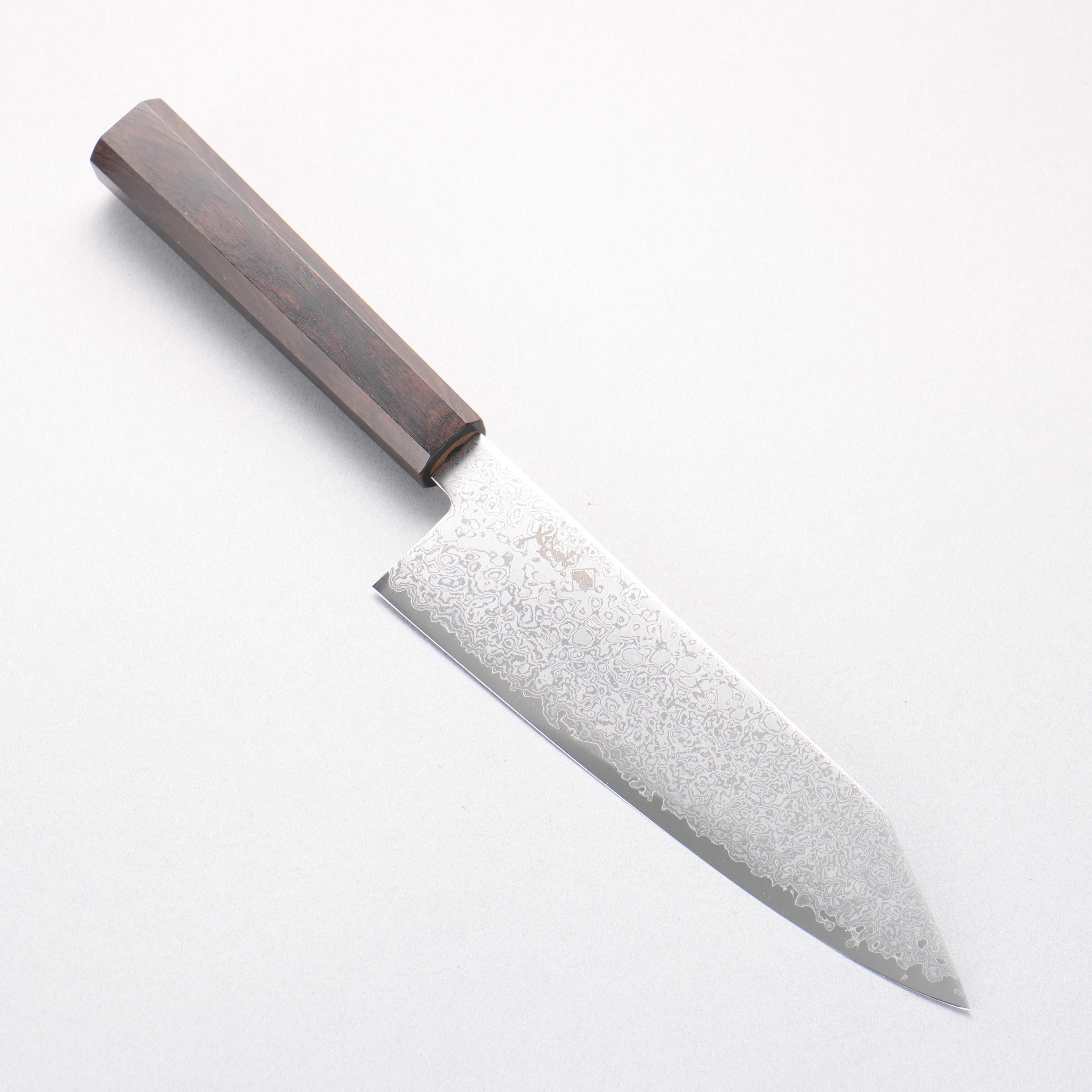 Kanjyo VG10 Damascus Kiritsuke Santoku 180mm Ebony Wood Handle - Seisuke Knife