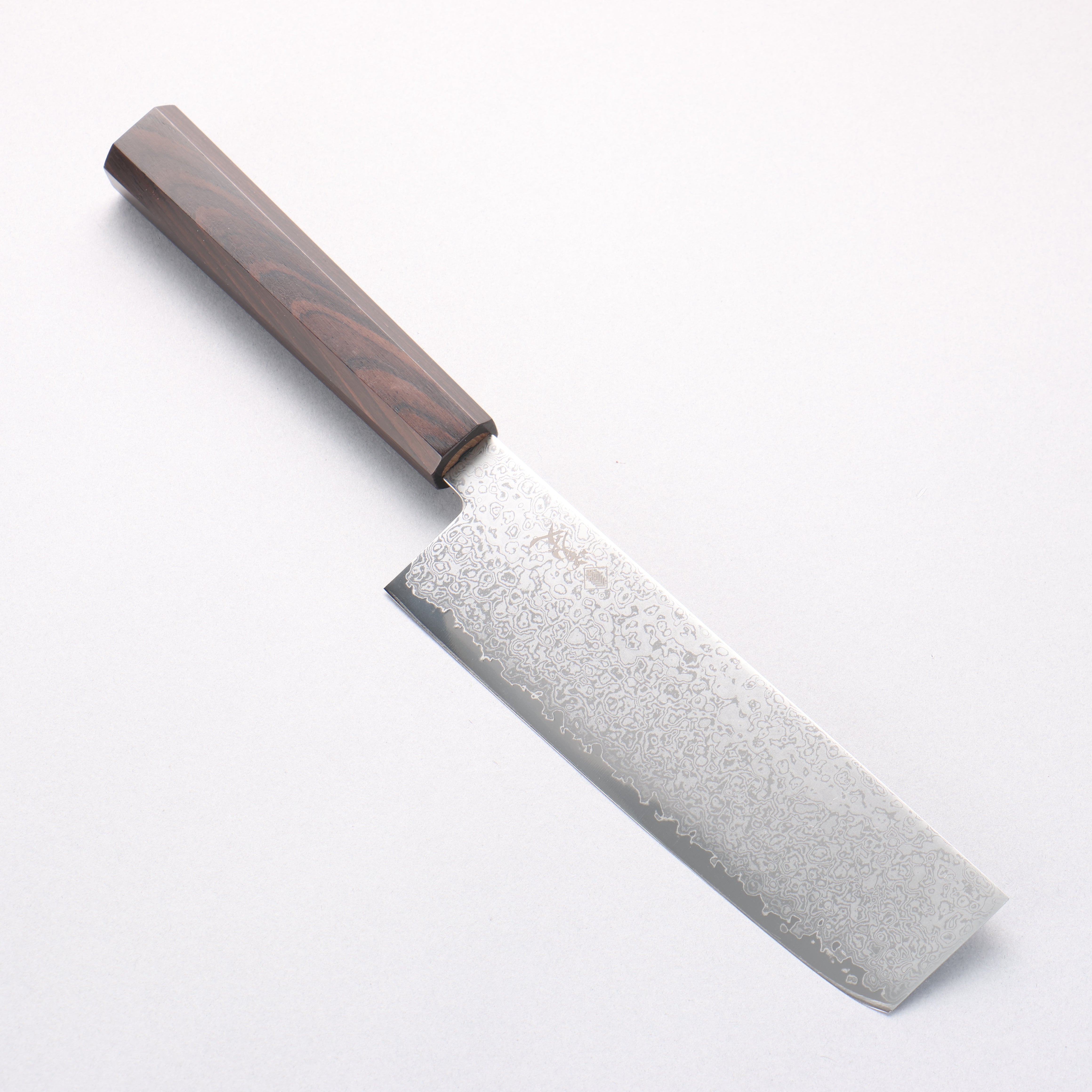 Kanjyo VG10 Damascus Nakiri 175mm Ebony Wood Handle - Seisuke Knife