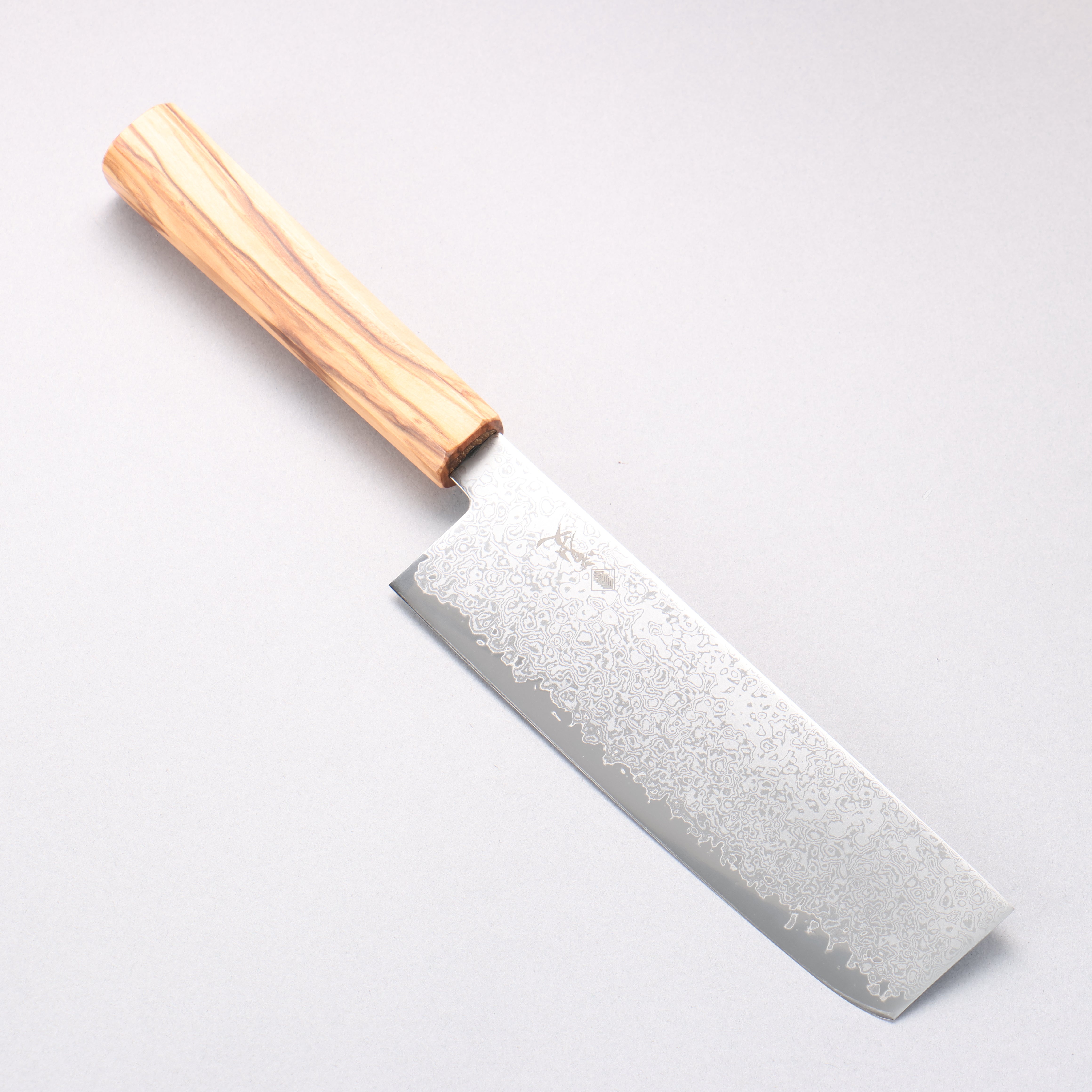 Kanjyo VG10 Damascus Nakiri 175mm Olive Wood Handle - Seisuke Knife