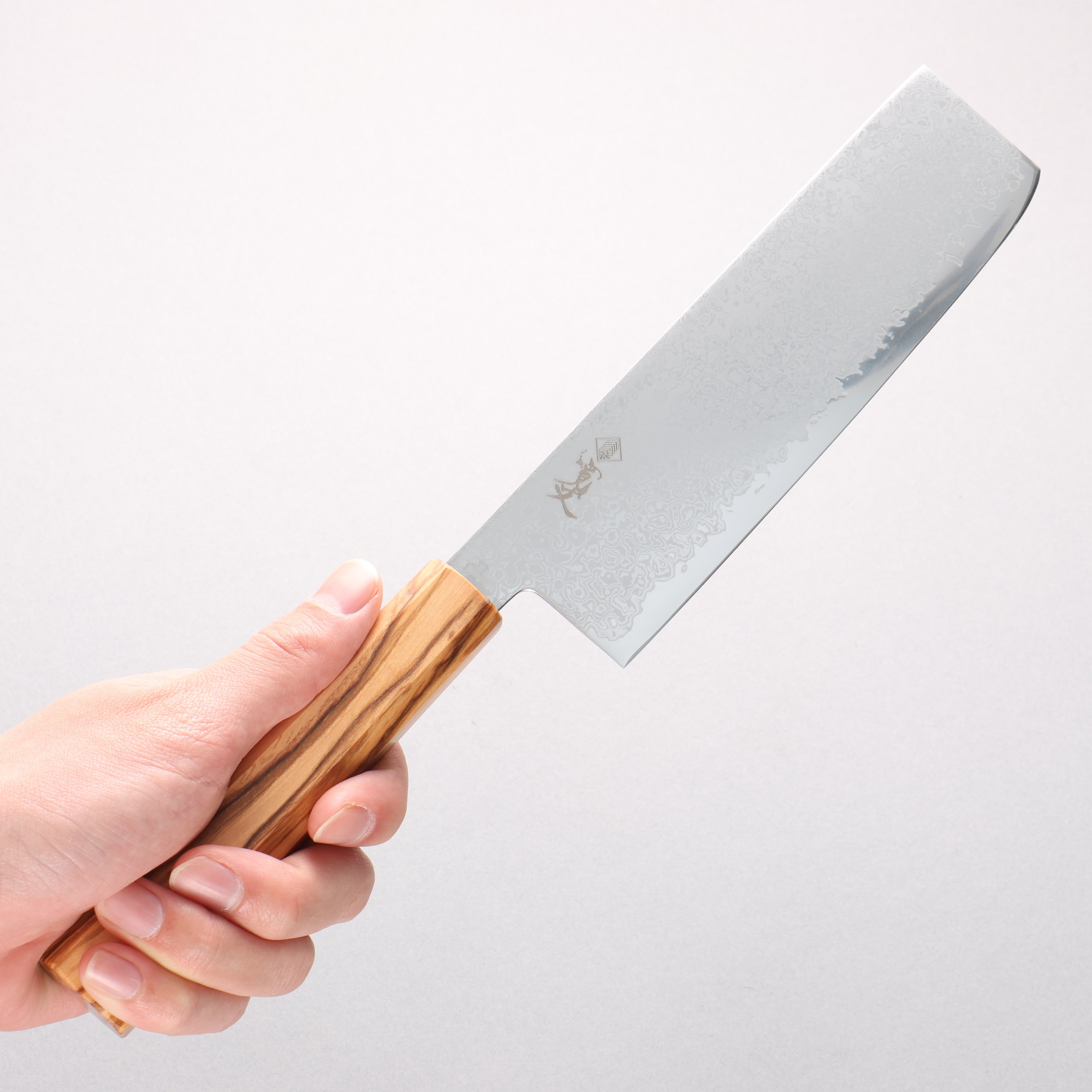 Kanjyo VG10 Damascus Nakiri 175mm Olive Wood Handle - Seisuke Knife