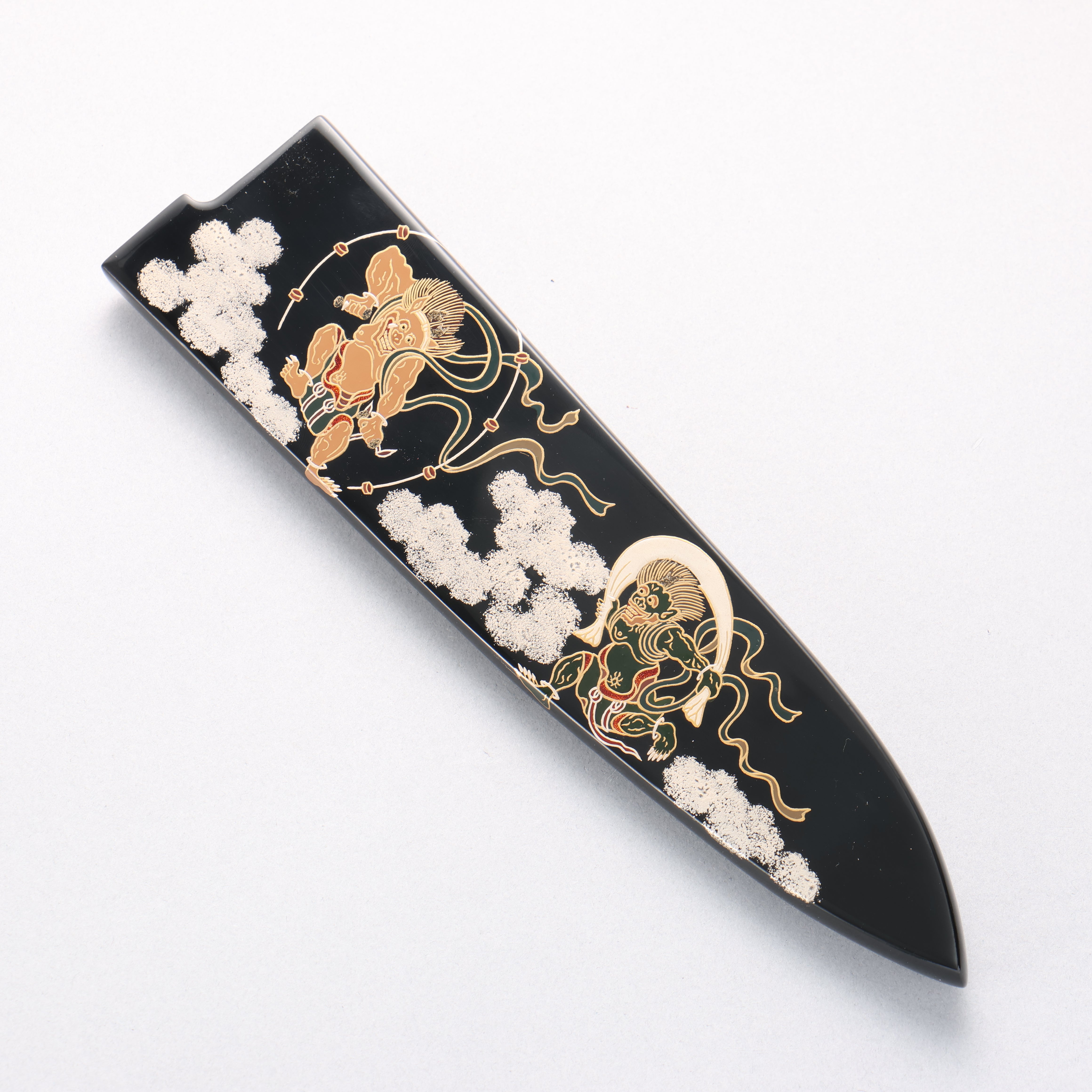 Takeshi Saji Maki-e Art Fujin & Raijin SG2 Diamond Finish Gyuto 210mm Maki-e Art Handle with Sheath - Seisuke Knife