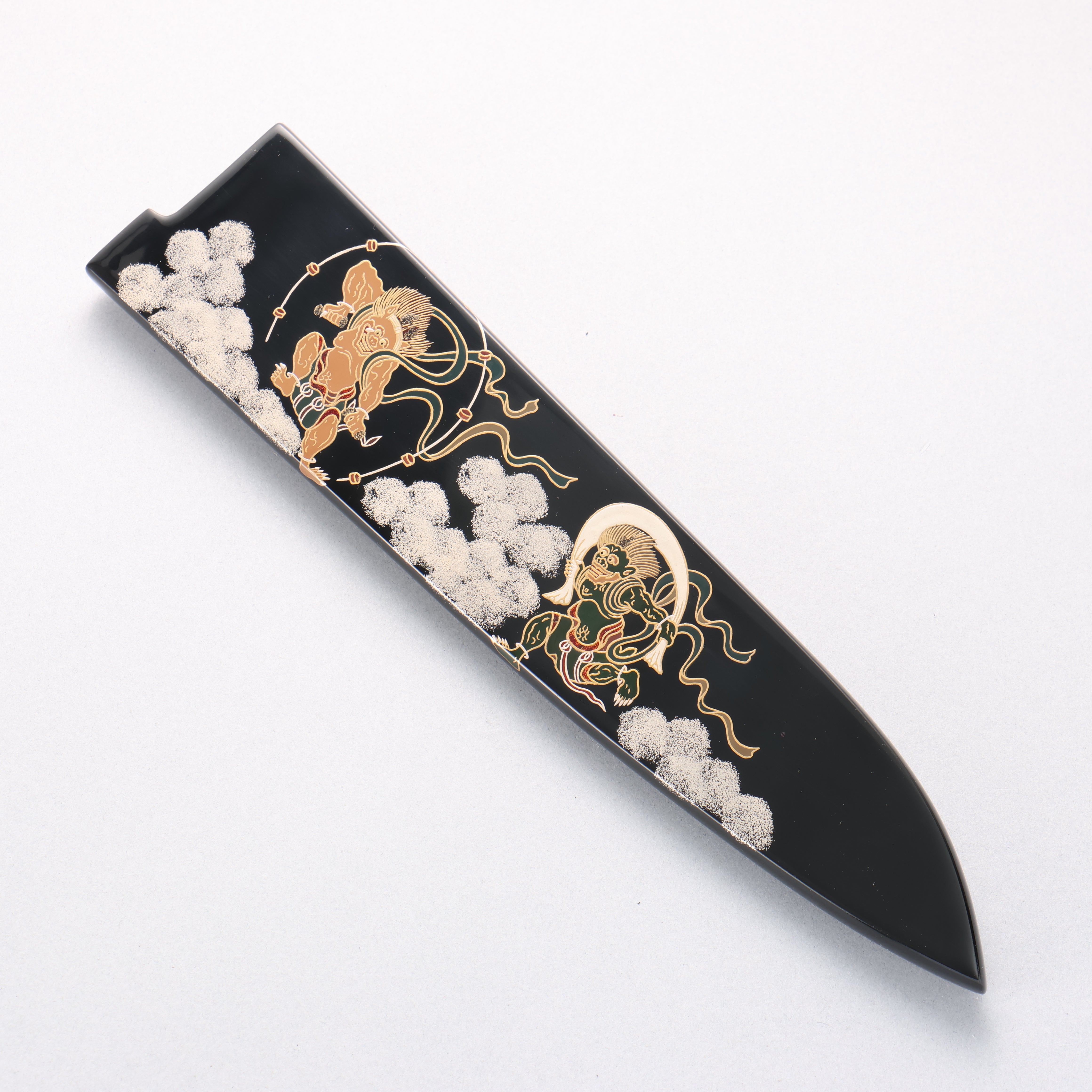 Takeshi Saji Maki-e Art Fujin & Raijin SG2 Diamond Finish Gyuto 240mm Maki-e Art Handle with Sheath - Seisuke Knife