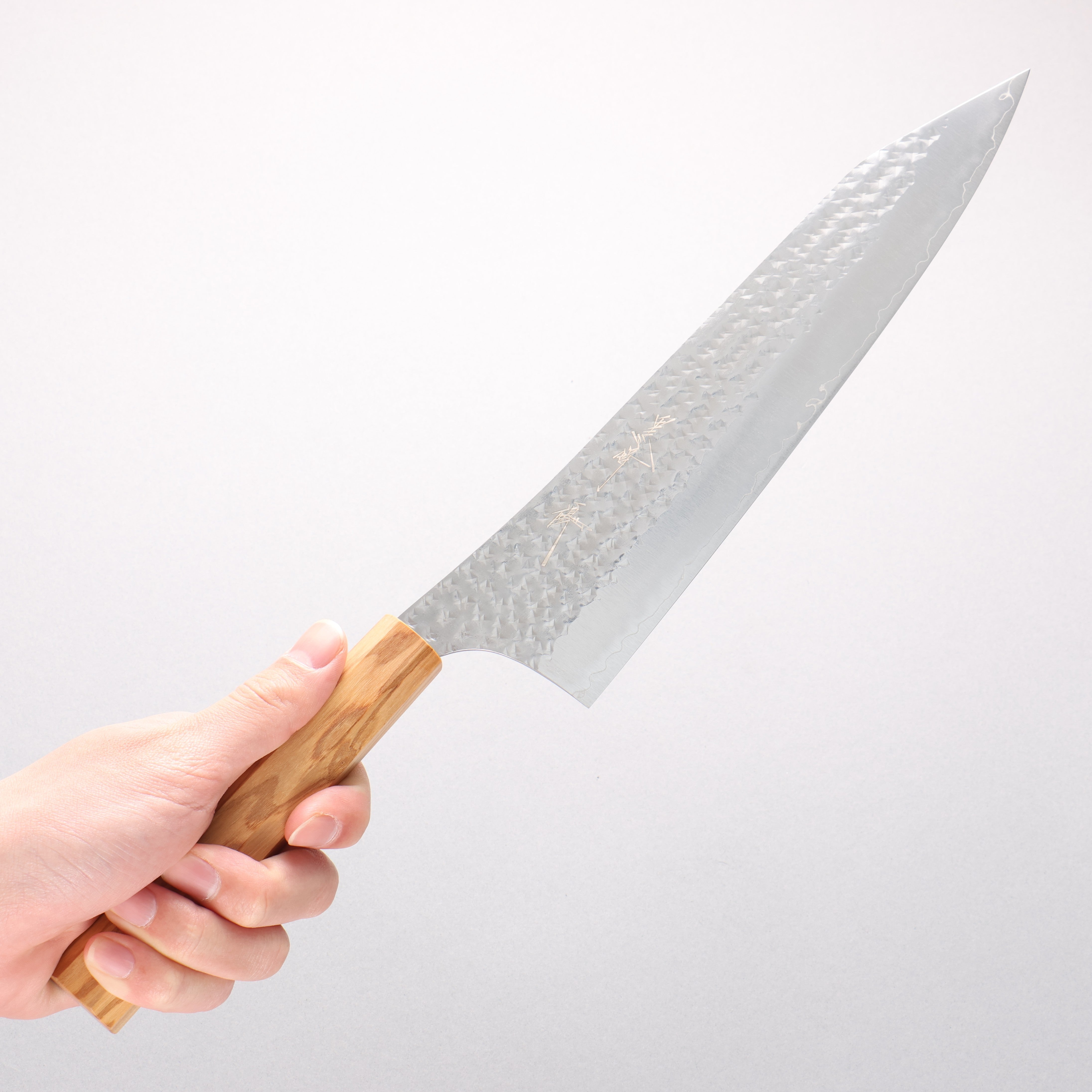 Yu Kurosaki Senko Ei SG2 Hammered Gyuto 240mm Olive Wood Handle - Seisuke Knife