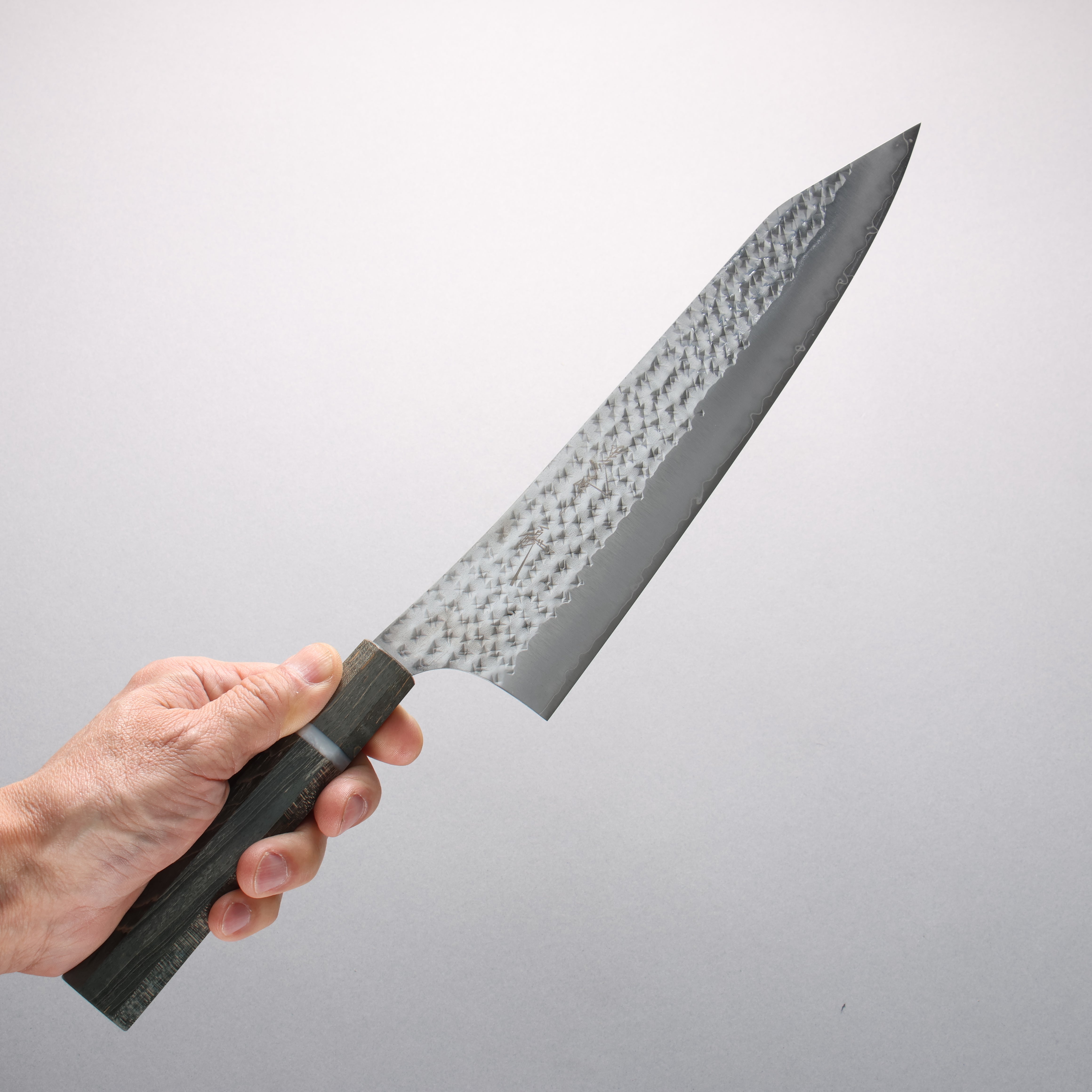 Yu Kurosaki Senko Ei SG2 Hammered Gyuto 240mm Stabilized Burl & White Ring Handle - Seisuke Knife