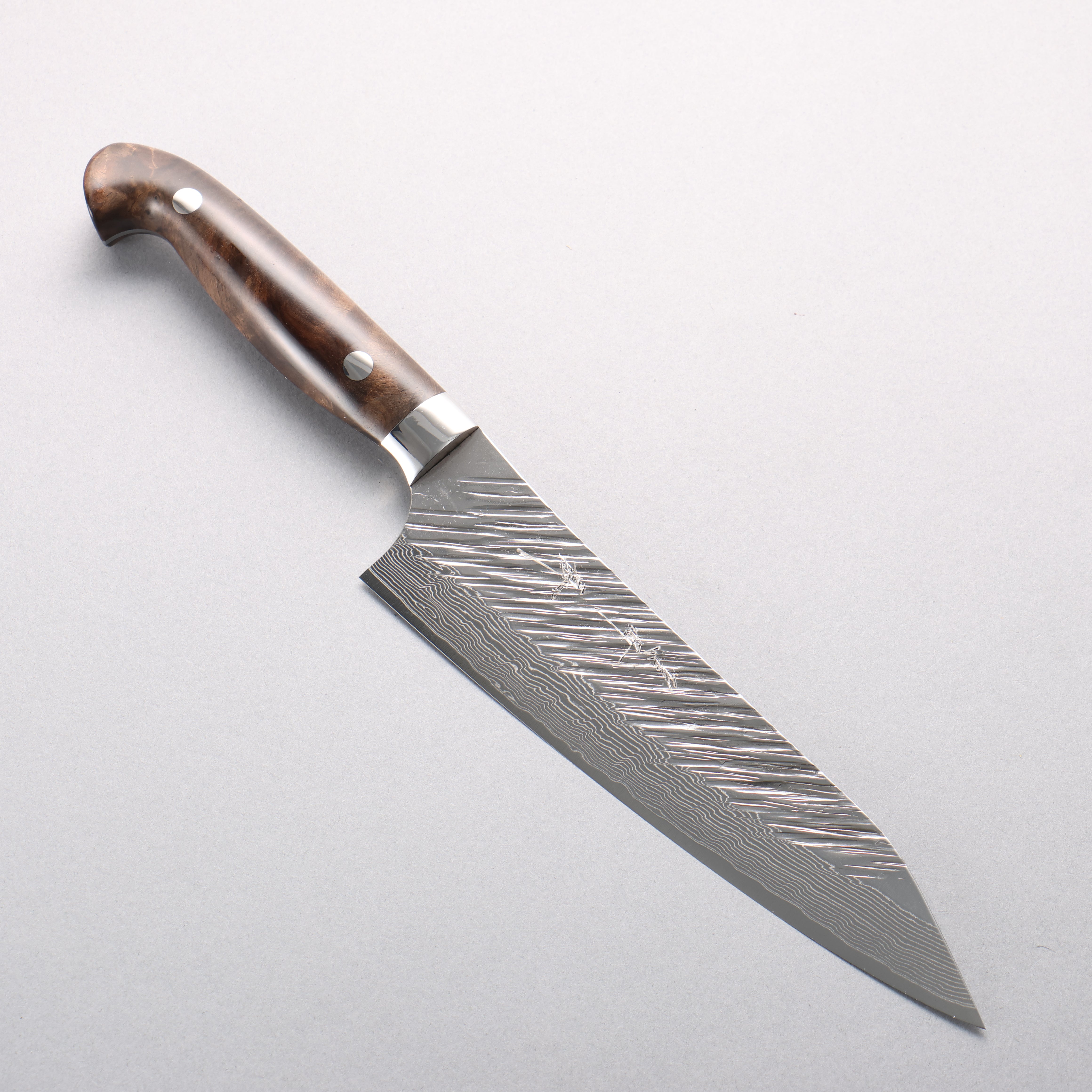 Yu Kurosaki Fujin SG2 Hammered Damascus Kiritsuke Gyuto 180mm Walnut Handle - Seisuke Knife