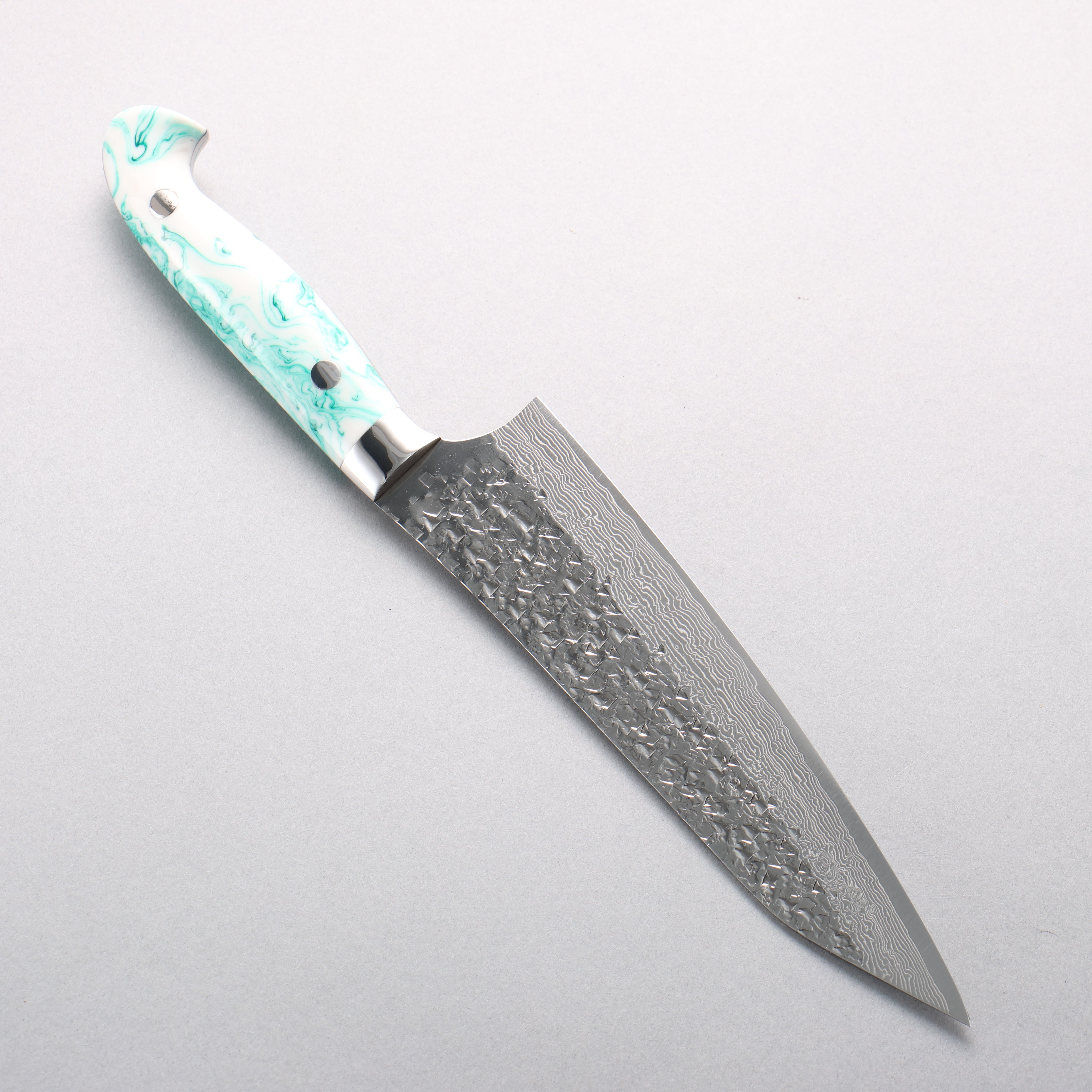 Yu Kurosaki Shizuku SG2 Hammered Damascus Kiritsuke Gyuto 180mm Multi-Colored Acrylic Handle - Seisuke Knife