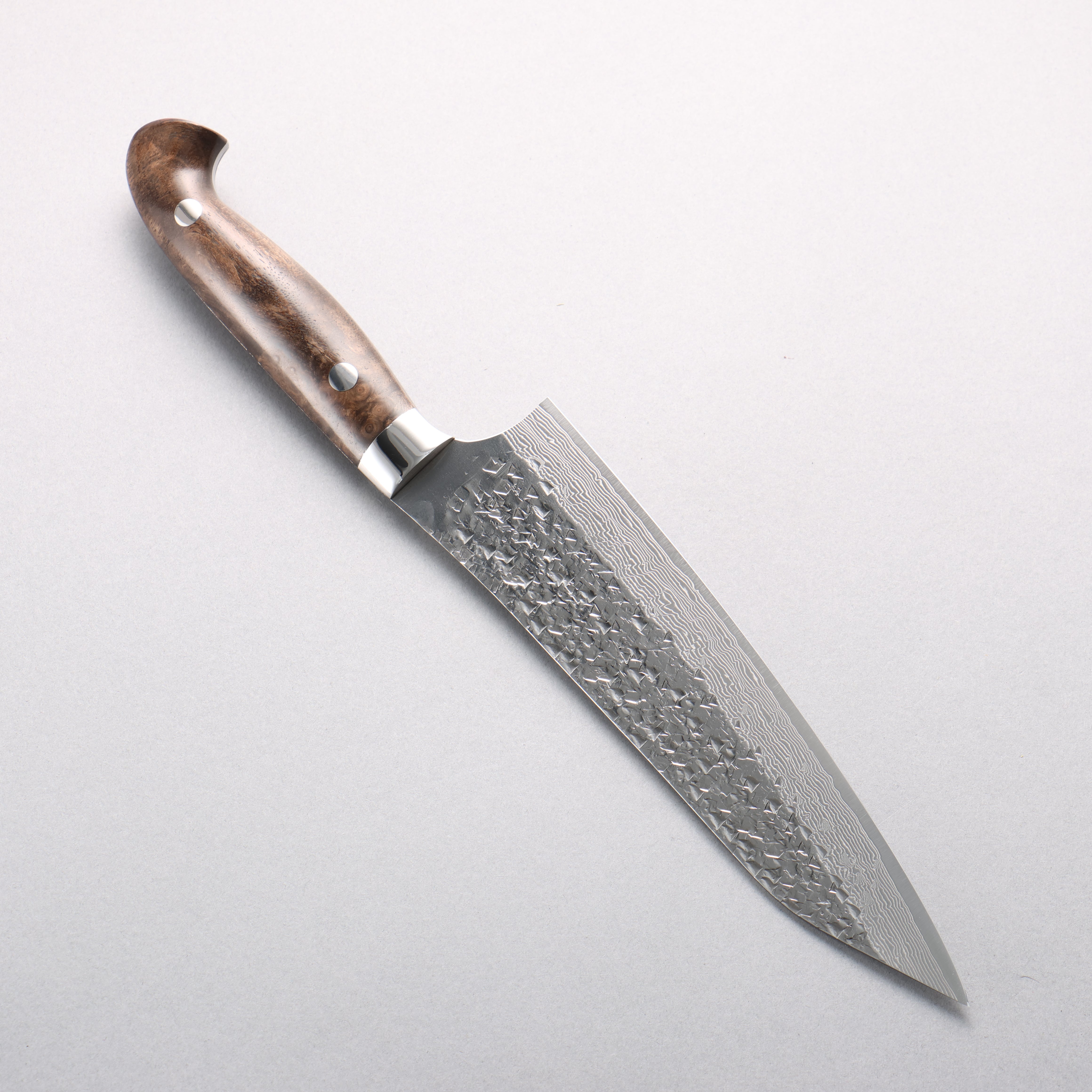 Yu Kurosaki Shizuku SG2 Hammered Damascus Kiritsuke Gyuto 180mm Walnut Handle - Seisuke Knife