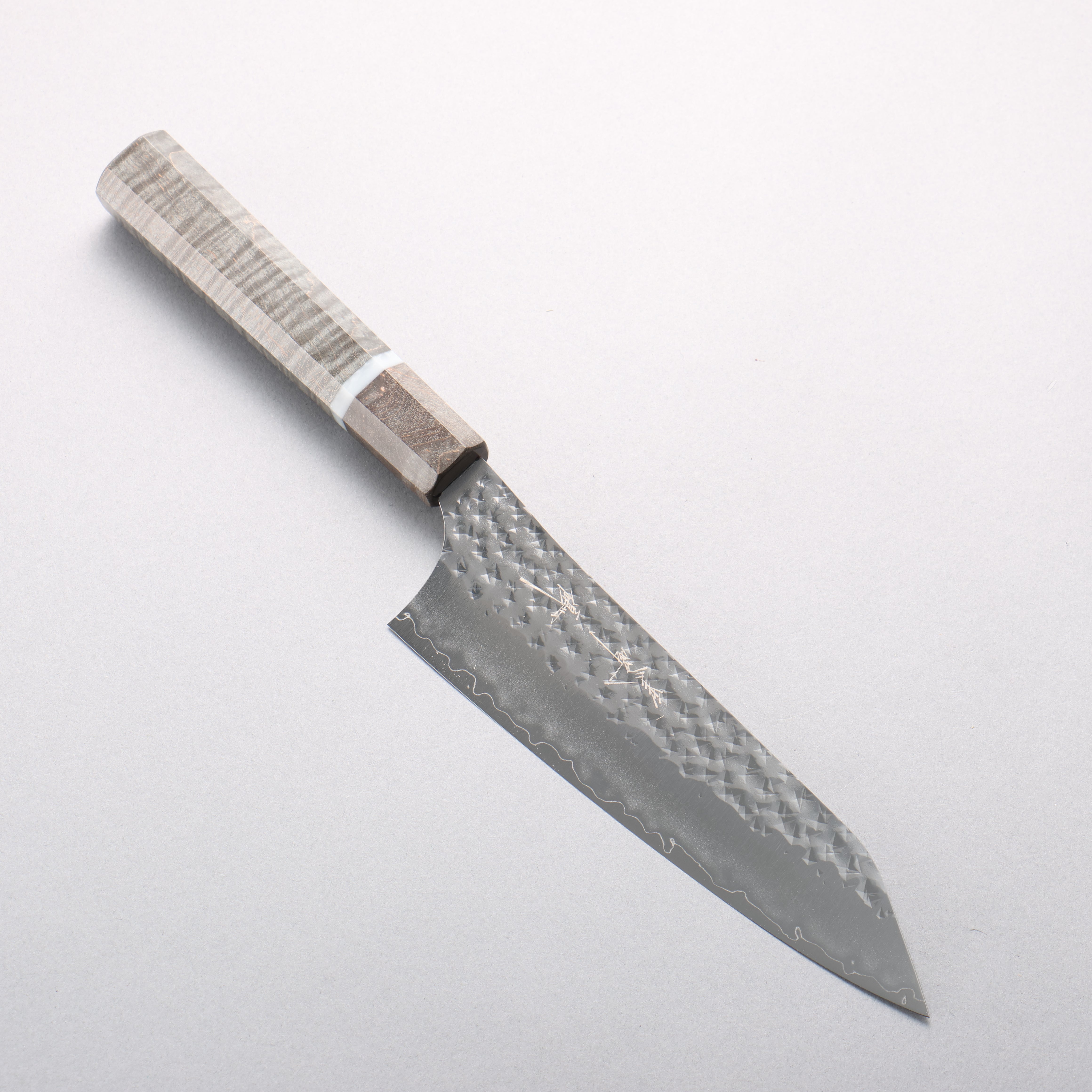 Yu Kurosaki Senko Ei SG2 Hammered Bunka 170mm Stabilized Burl & White Ring Handle - Seisuke Knife