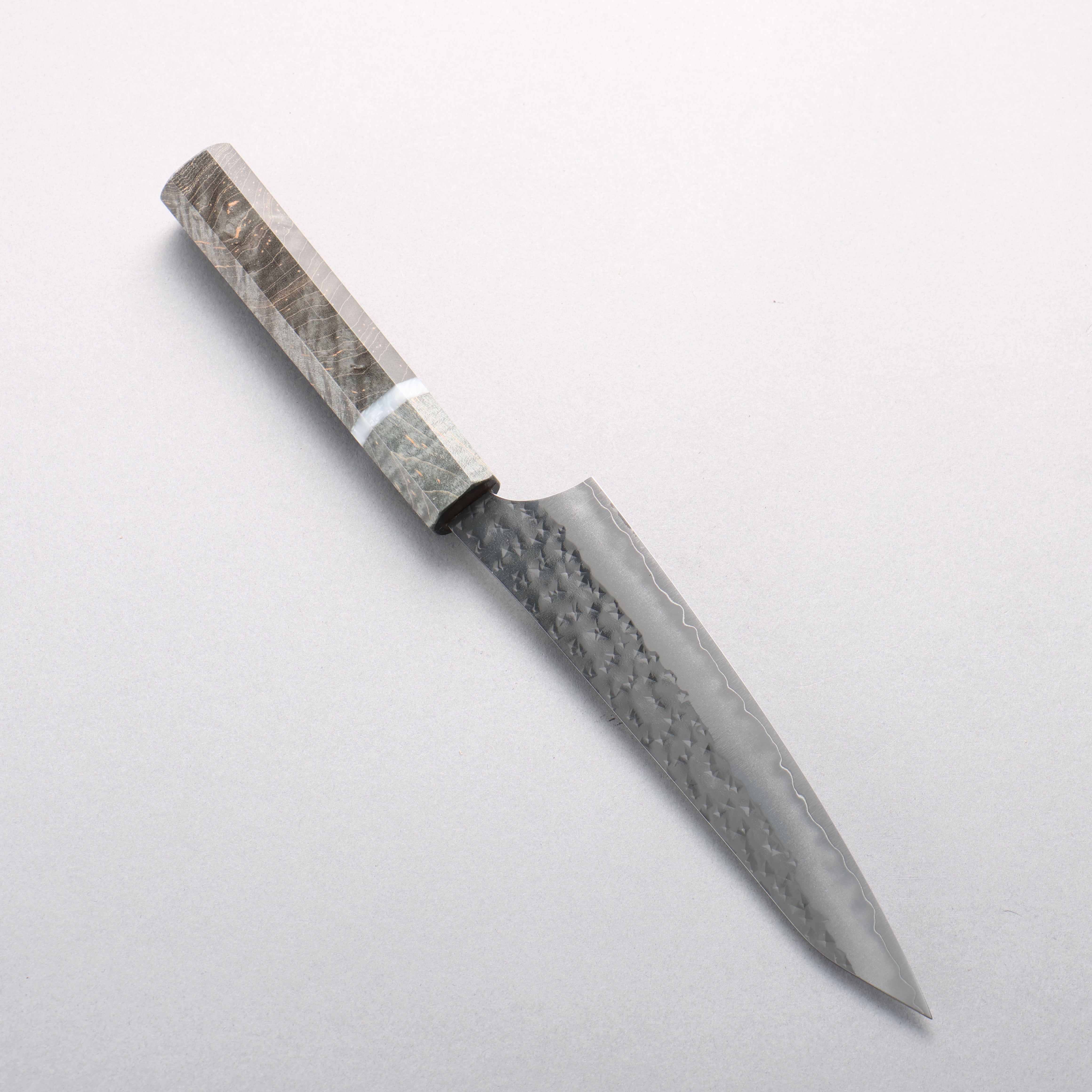 Yu Kurosaki Senko Ei SG2 Hammered Petty-Utility 150mm Stabilized Burl & White Ring Handle - Seisuke Knife