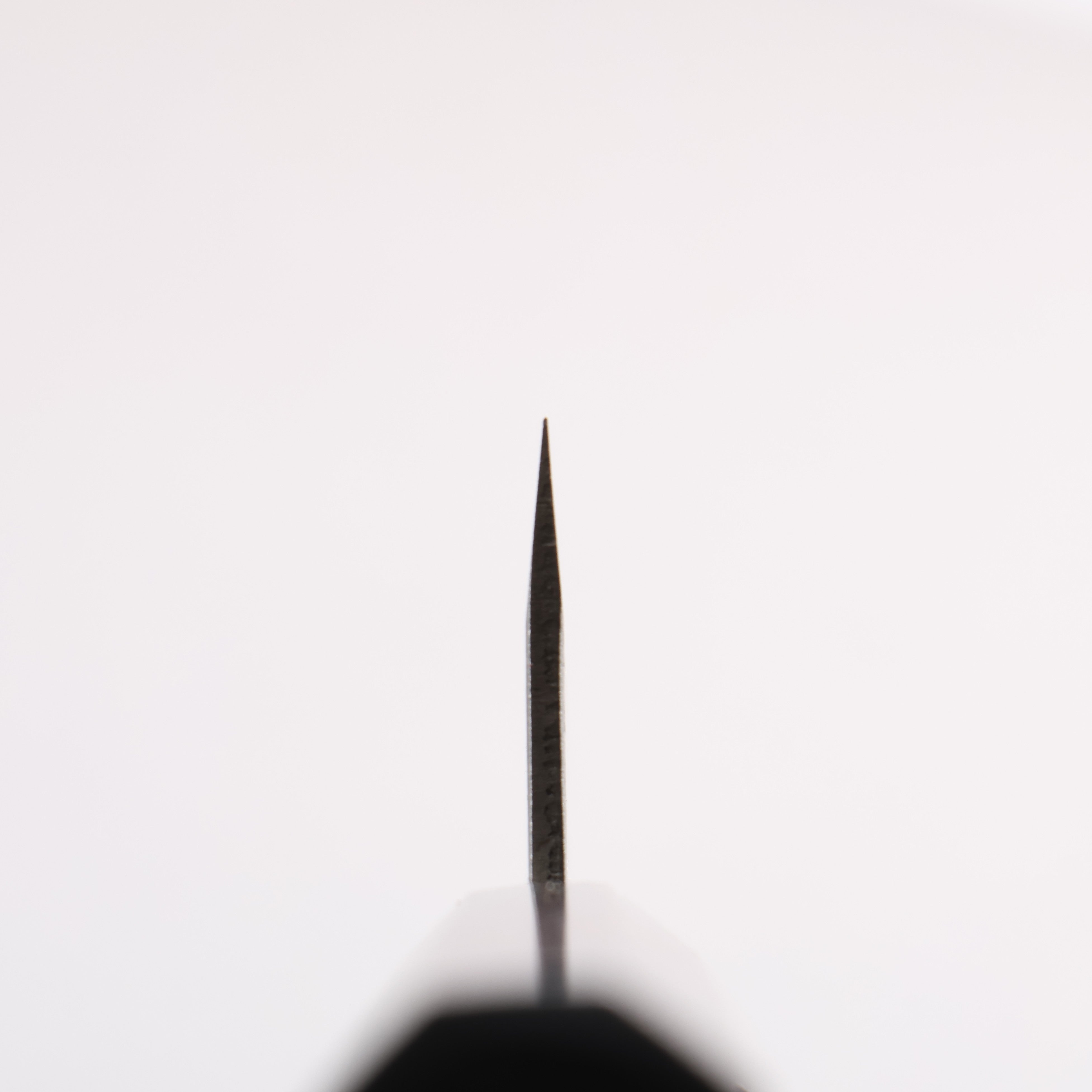 Seisuke Silver Steel No.3 Maru Hammered Ajikiri 105mm Shitan & Black Pakkawood Handle - Seisuke Knife