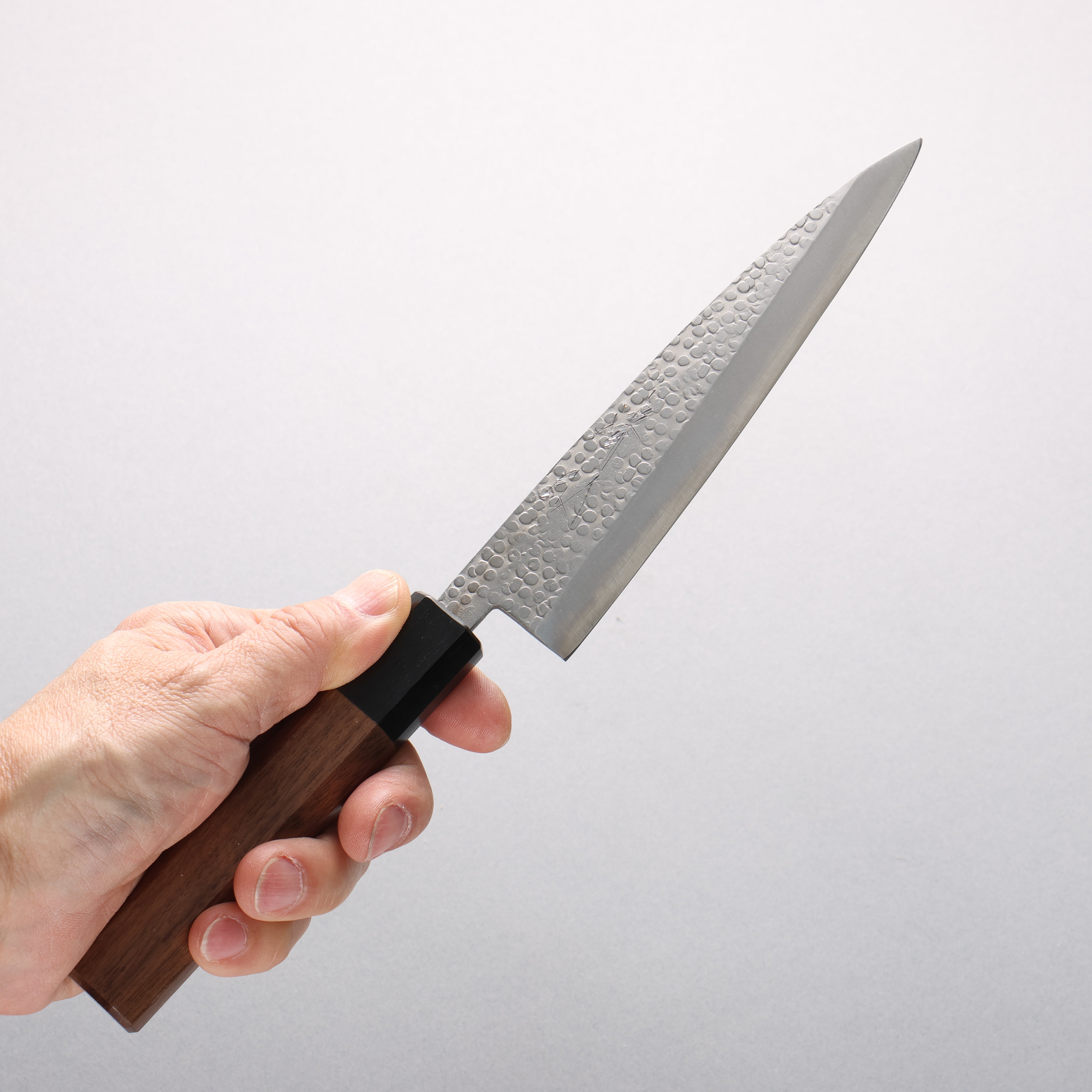 Seisuke Silver Steel No.3 Maru Hammered Petty-Utility 150mm Walnut Handle - Seisuke Knife