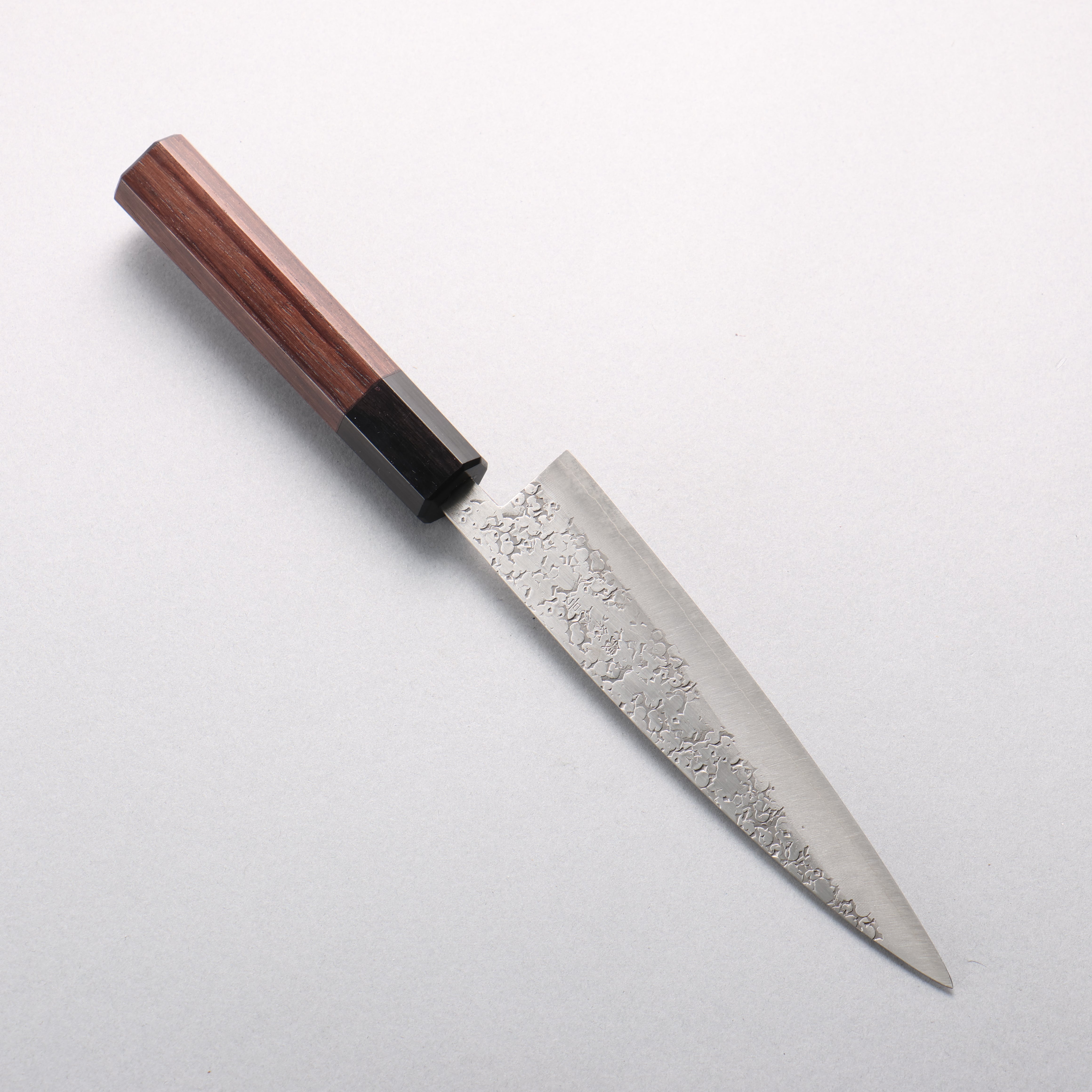 Seisuke Silver Steel No.3 Maru Hammered Petty-Utility 150mm Shitan & Black Pakkawood Handle - Seisuke Knife