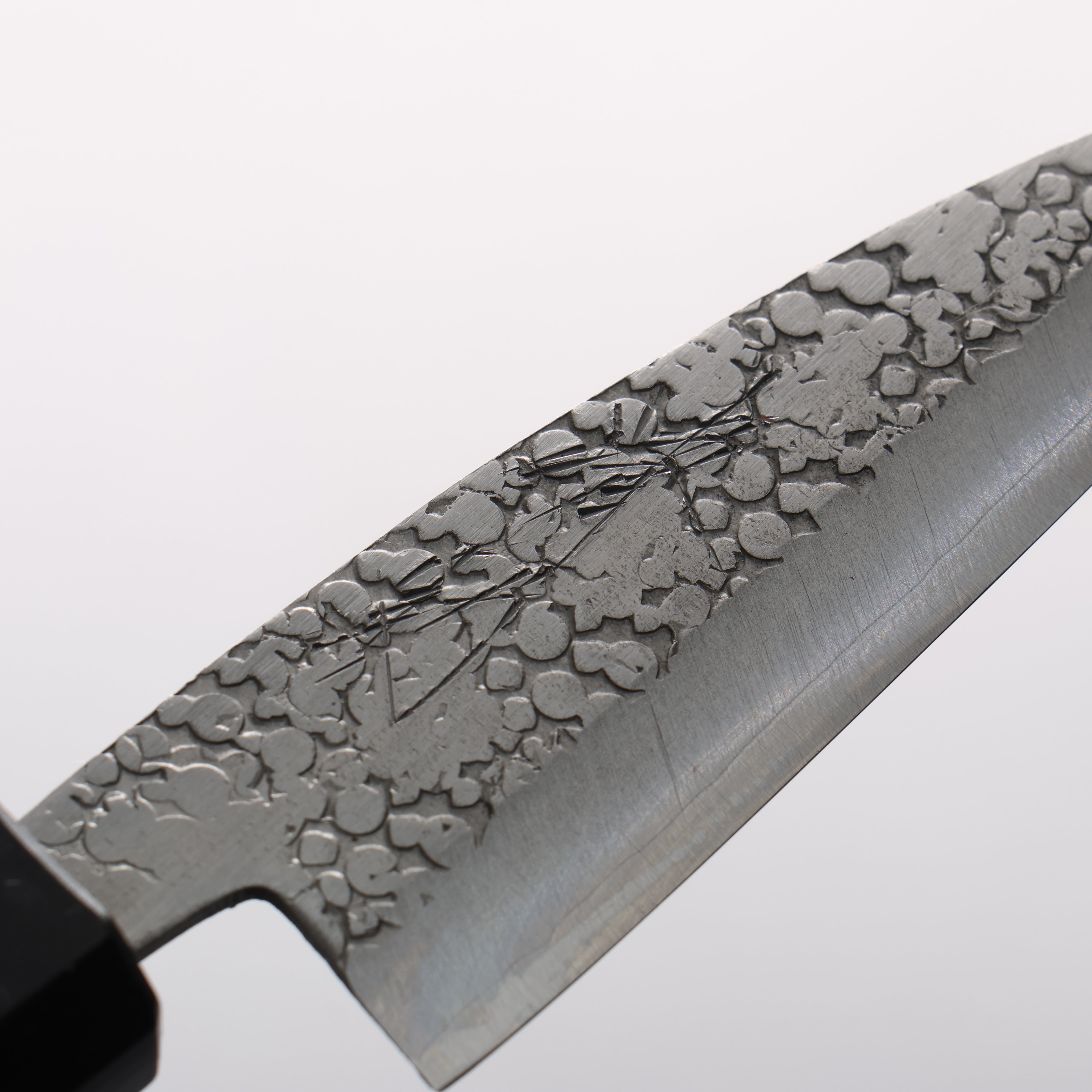 Seisuke Silver Steel No.3 Maru Hammered Ajikiri 90mm Walnut Handle - Seisuke Knife