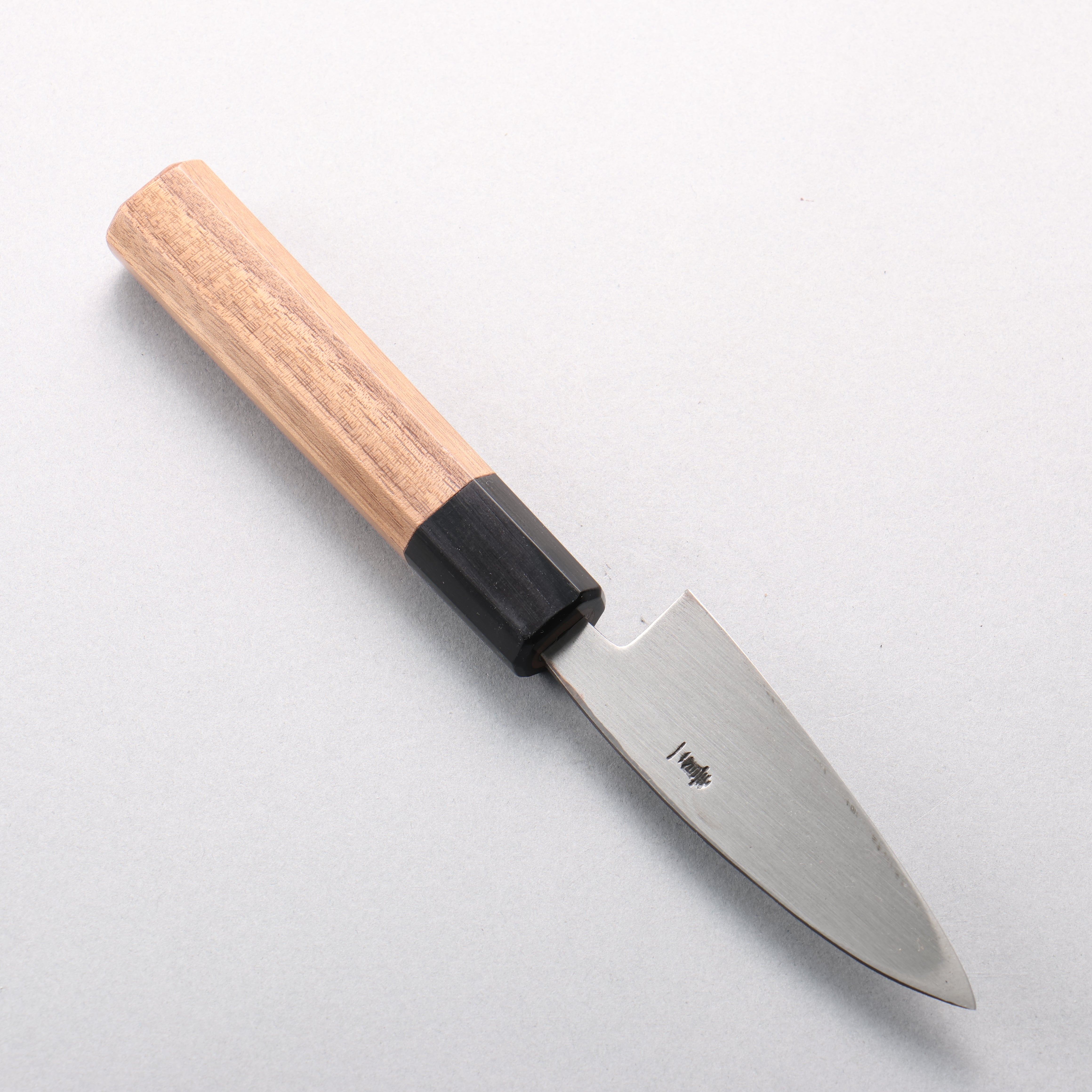 Seisuke Blue Steel No.2 Black Finished Ajikiri 90mm Walnut Handle - Seisuke Knife