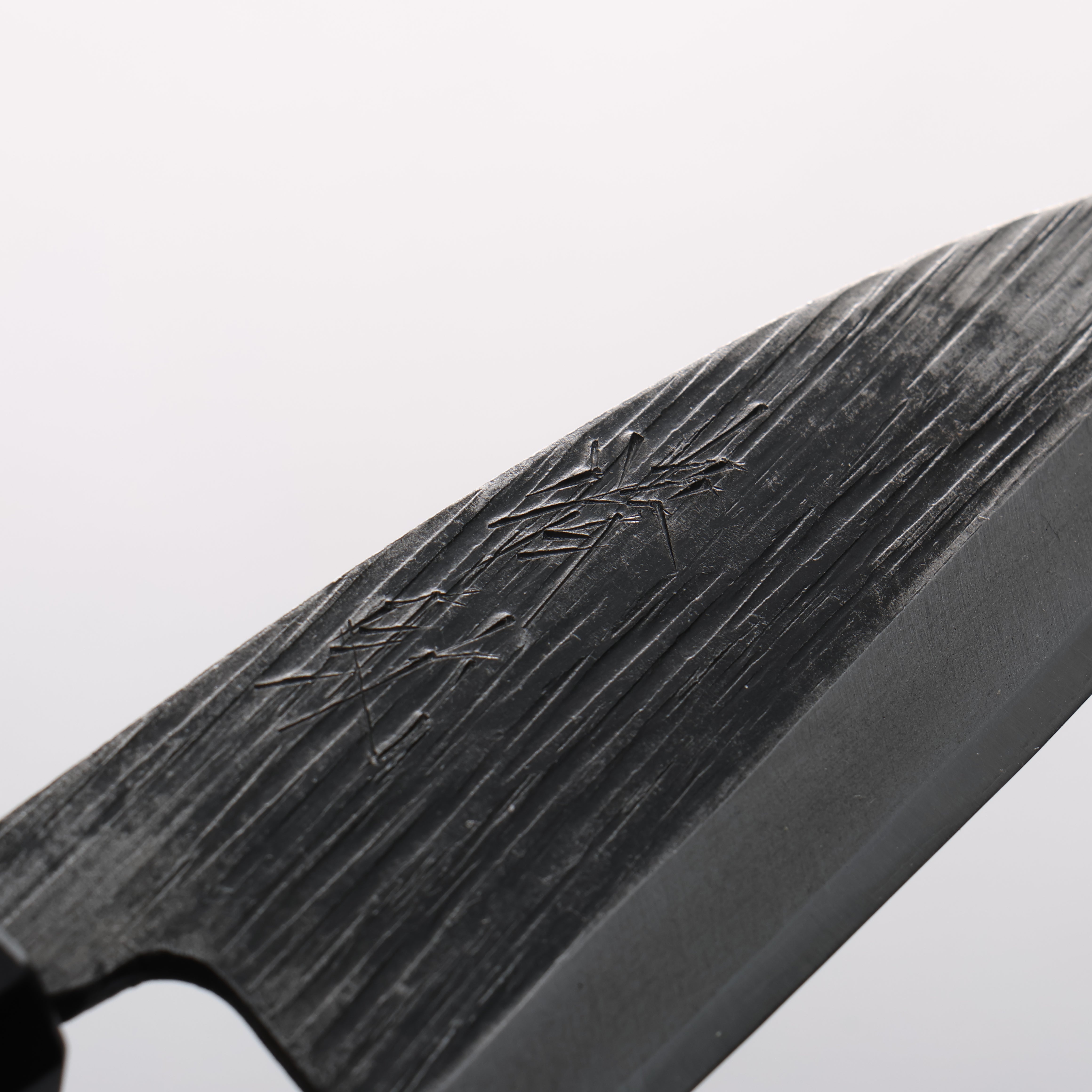 Seisuke Blue Steel No.2 Black Finished Ajikiri 105mm Walnut Handle - Seisuke Knife