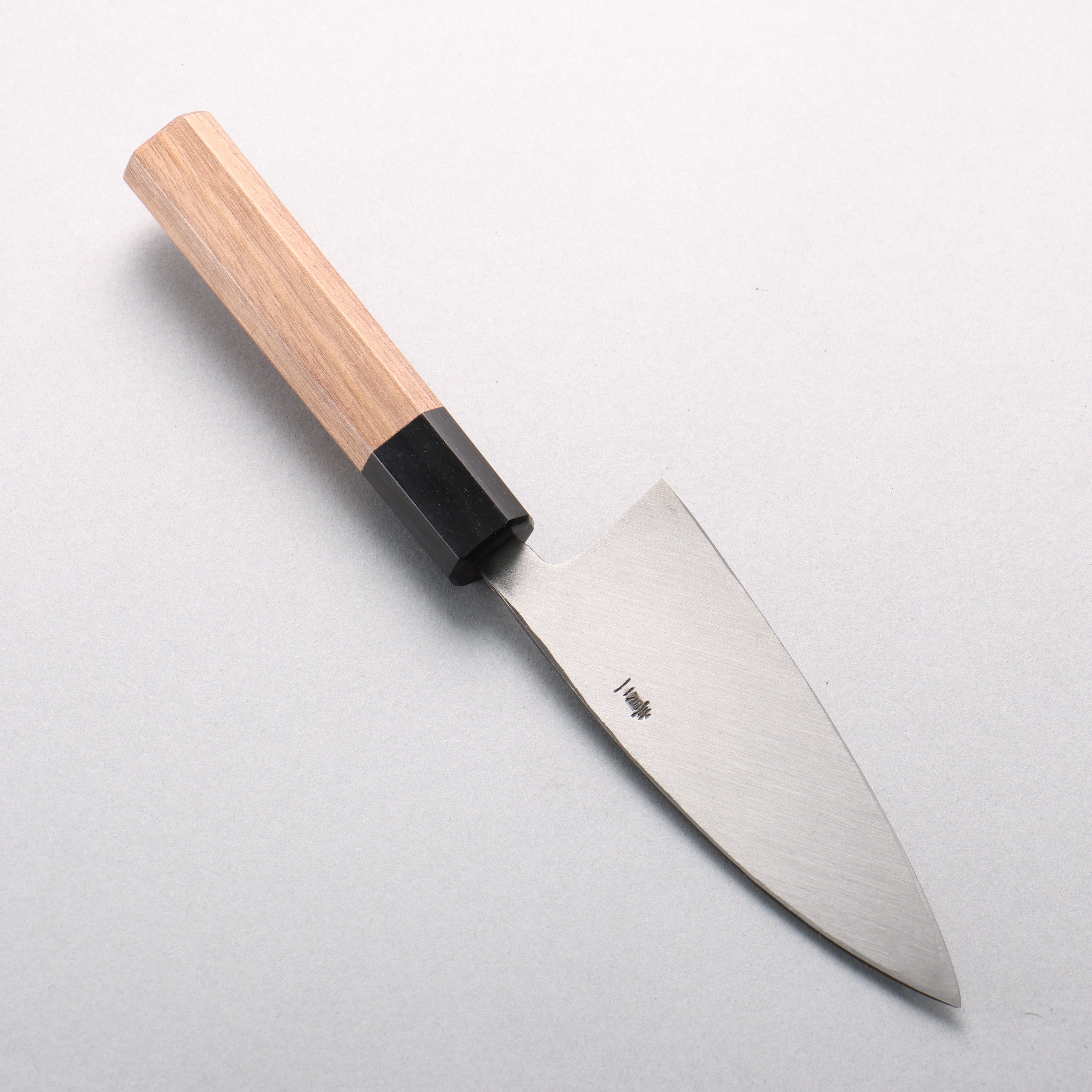 Seisuke Blue Steel No.2 Black Finished Ajikiri 120mm Walnut Handle - Seisuke Knife