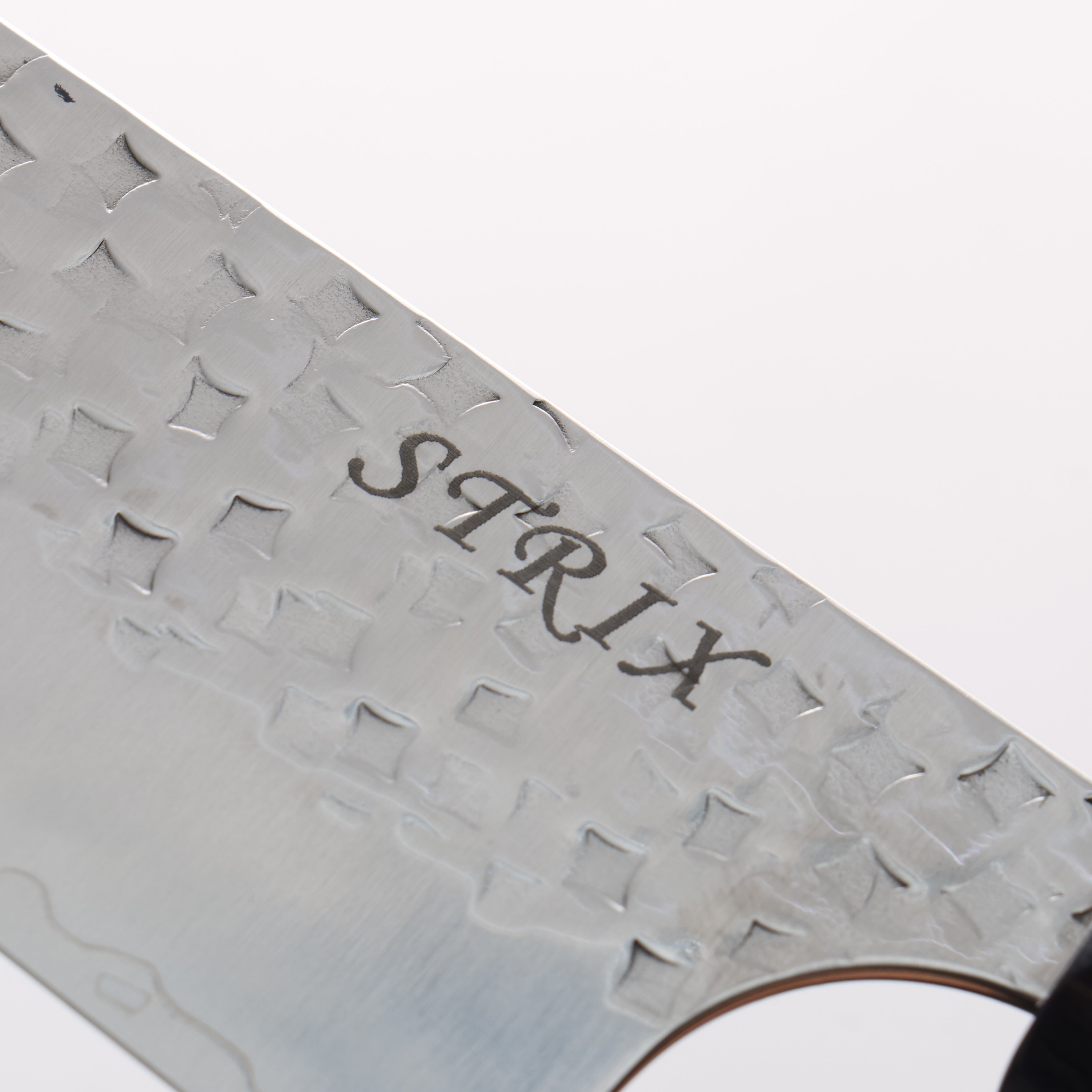 Yoshimi Kato Minamo II SPG STRIX Hammered Kiritsuke Gyuto 210mm Blue Stabilized Wood (With Red Ring) Handle - Seisuke Knife