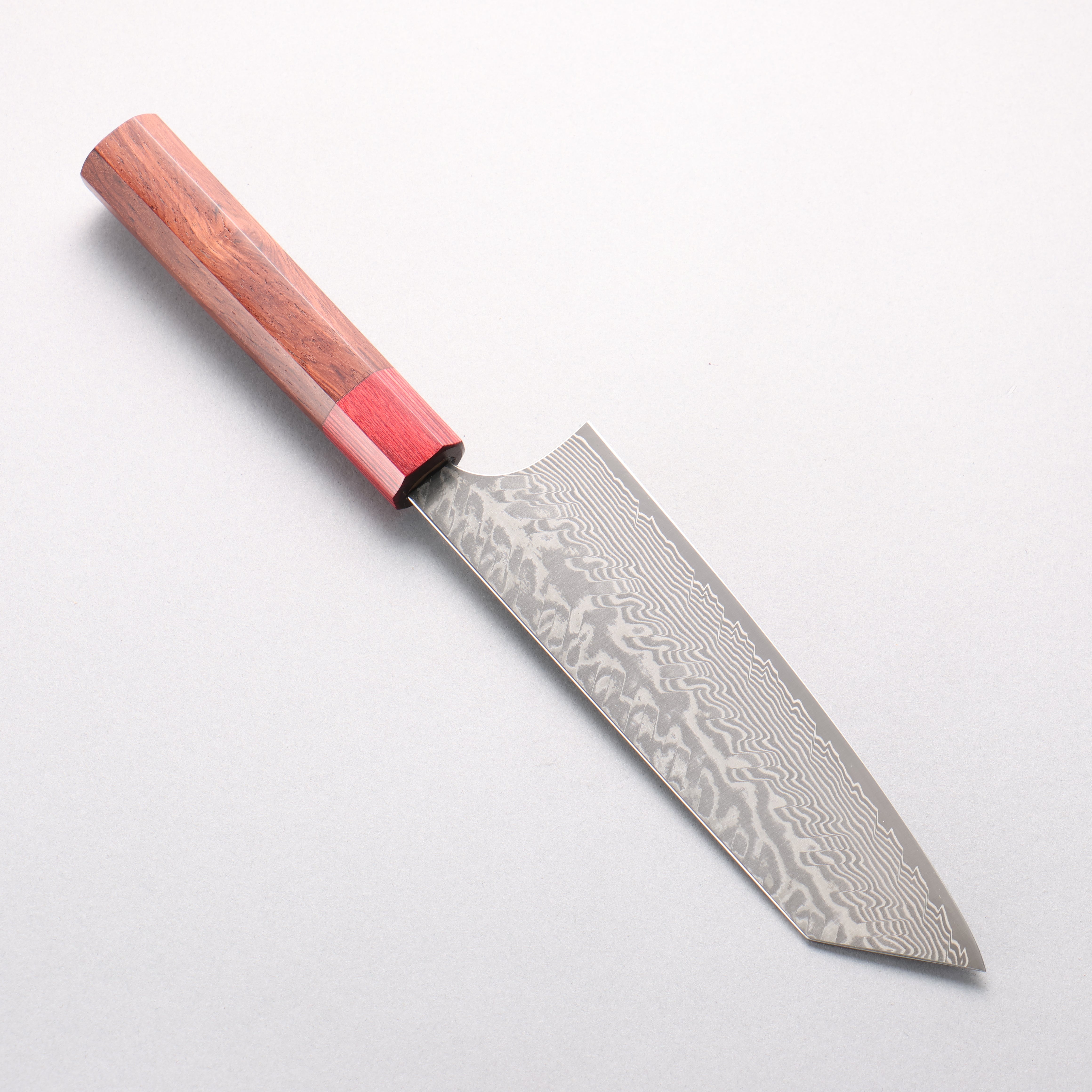 Yoshimi Kato SG2 Black Damascus Bunka 170mm Honduras Rosewood & Red Pakkawood Handle - Seisuke Knife