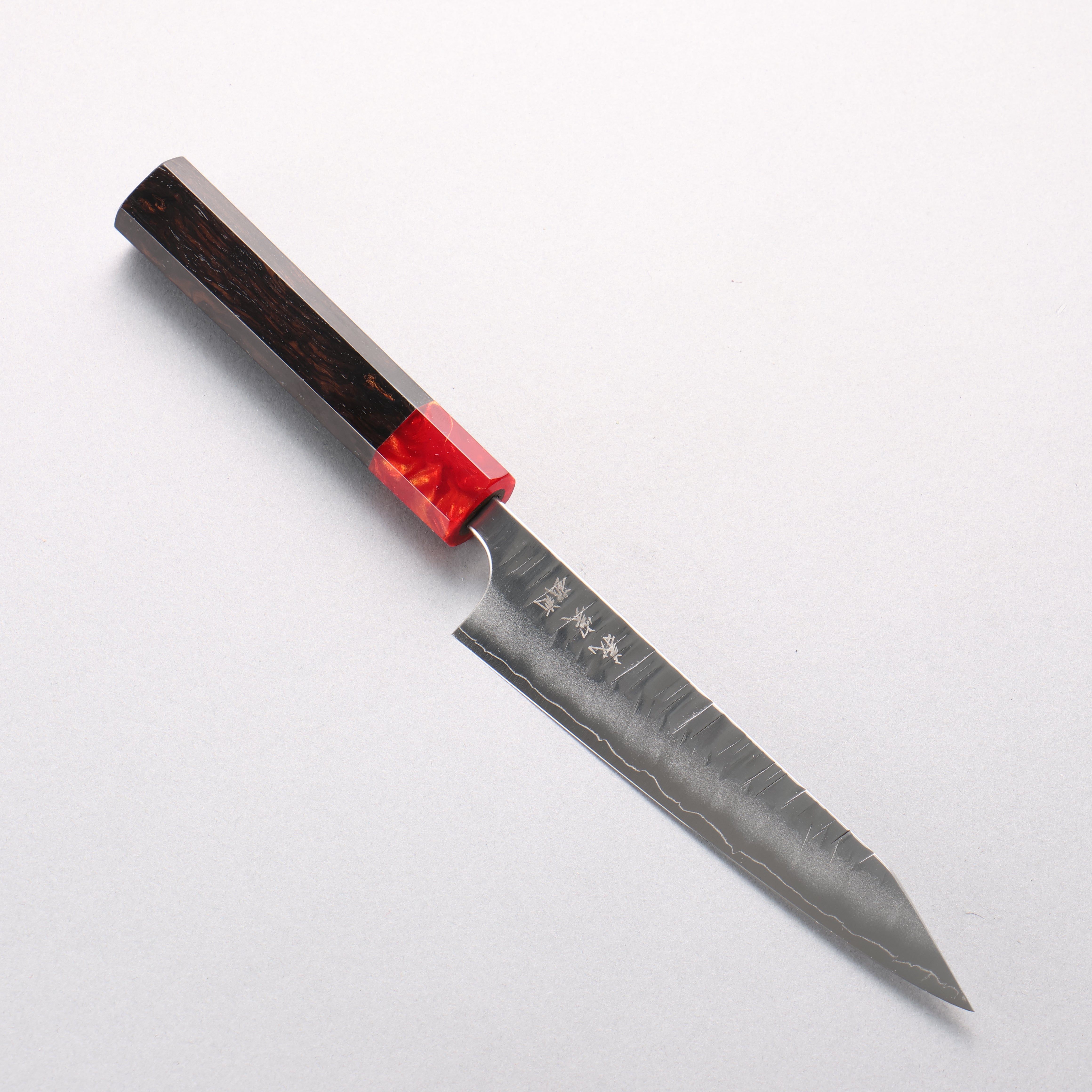 Yoshimi Kato SG2 V-Hammered Kiritsuke Petty-Utility 150mm Ebony Wood & Red Resin Handle - Seisuke Knife