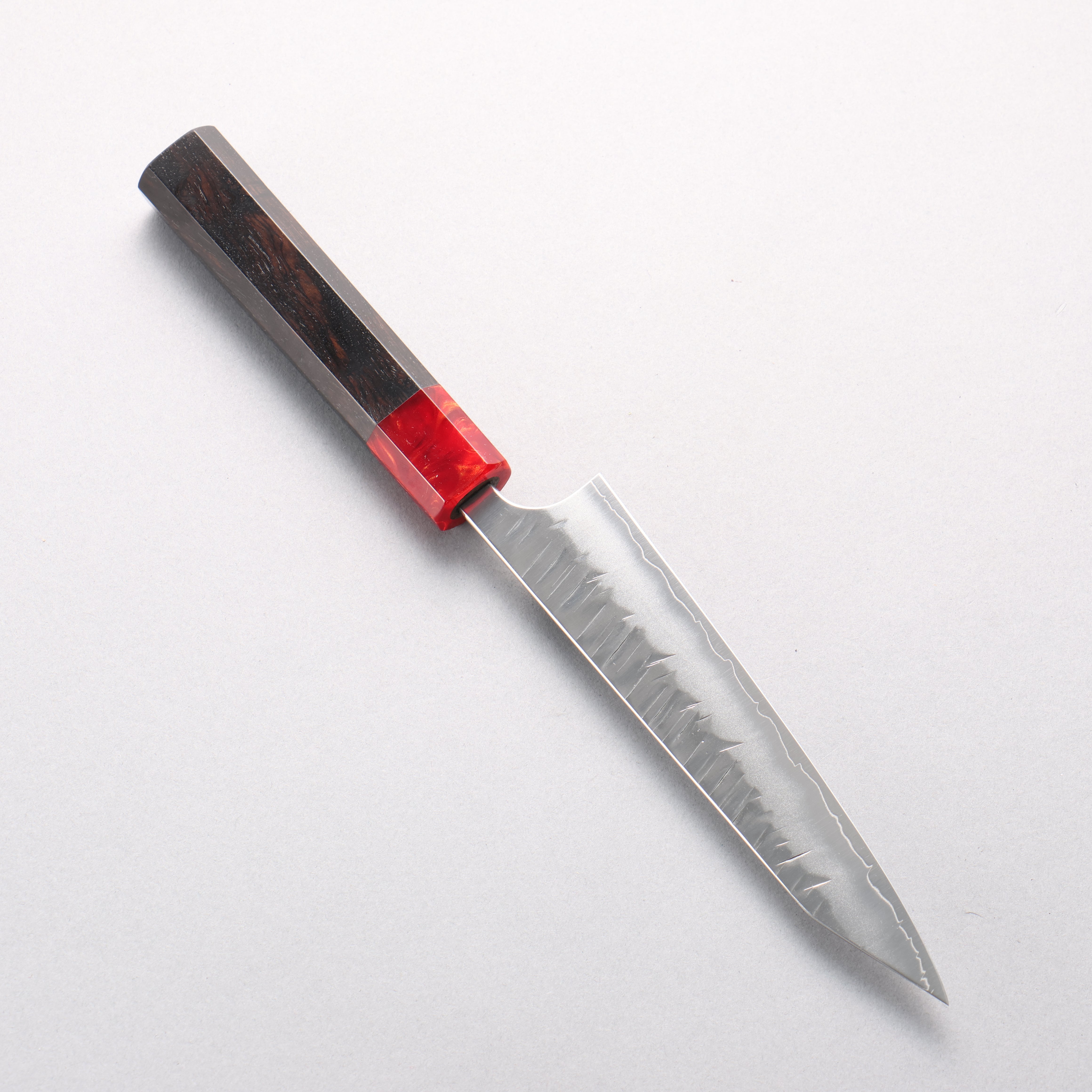 Yoshimi Kato SG2 V-Hammered Kiritsuke Petty-Utility 150mm Ebony Wood & Red Resin Handle - Seisuke Knife