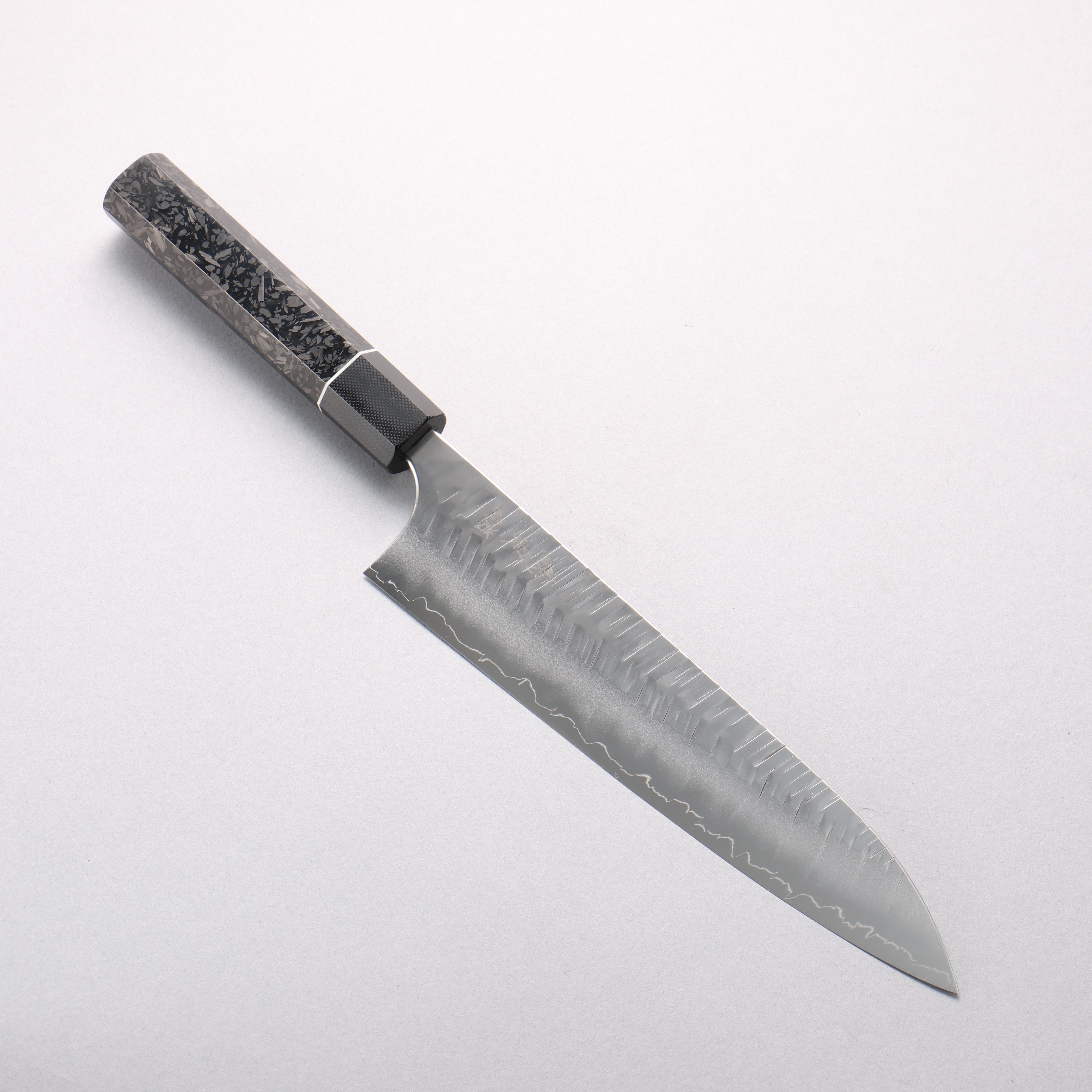 Yoshimi Kato SG2 V-Hammered Gyuto 210mm Carbon Fiber & G10 Fiberglass Handle - Seisuke Knife