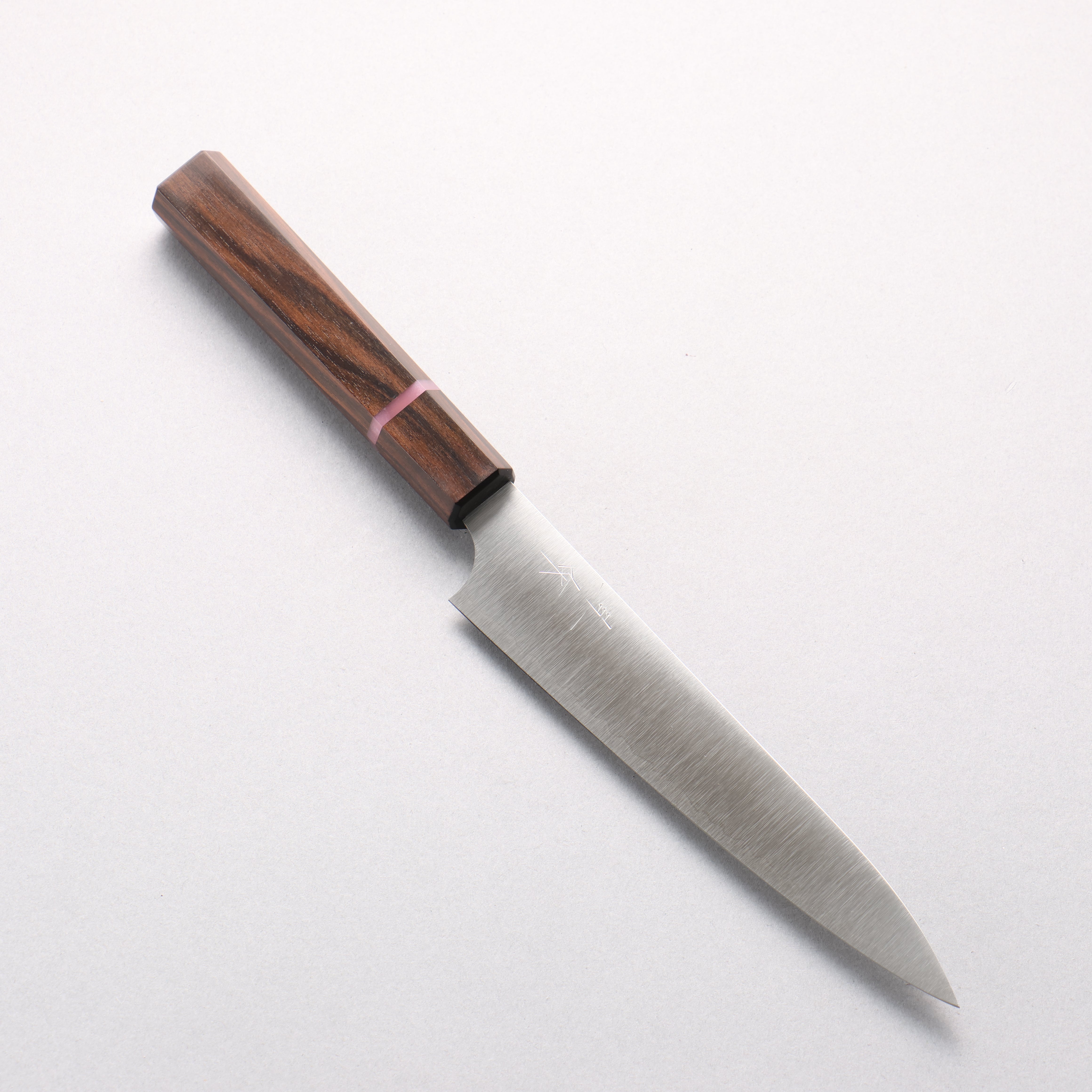 Kei Kobayashi SG2 Petty-Utility 150mm Striped Ebony Wood & Pink Ring Handle - Seisuke Knife