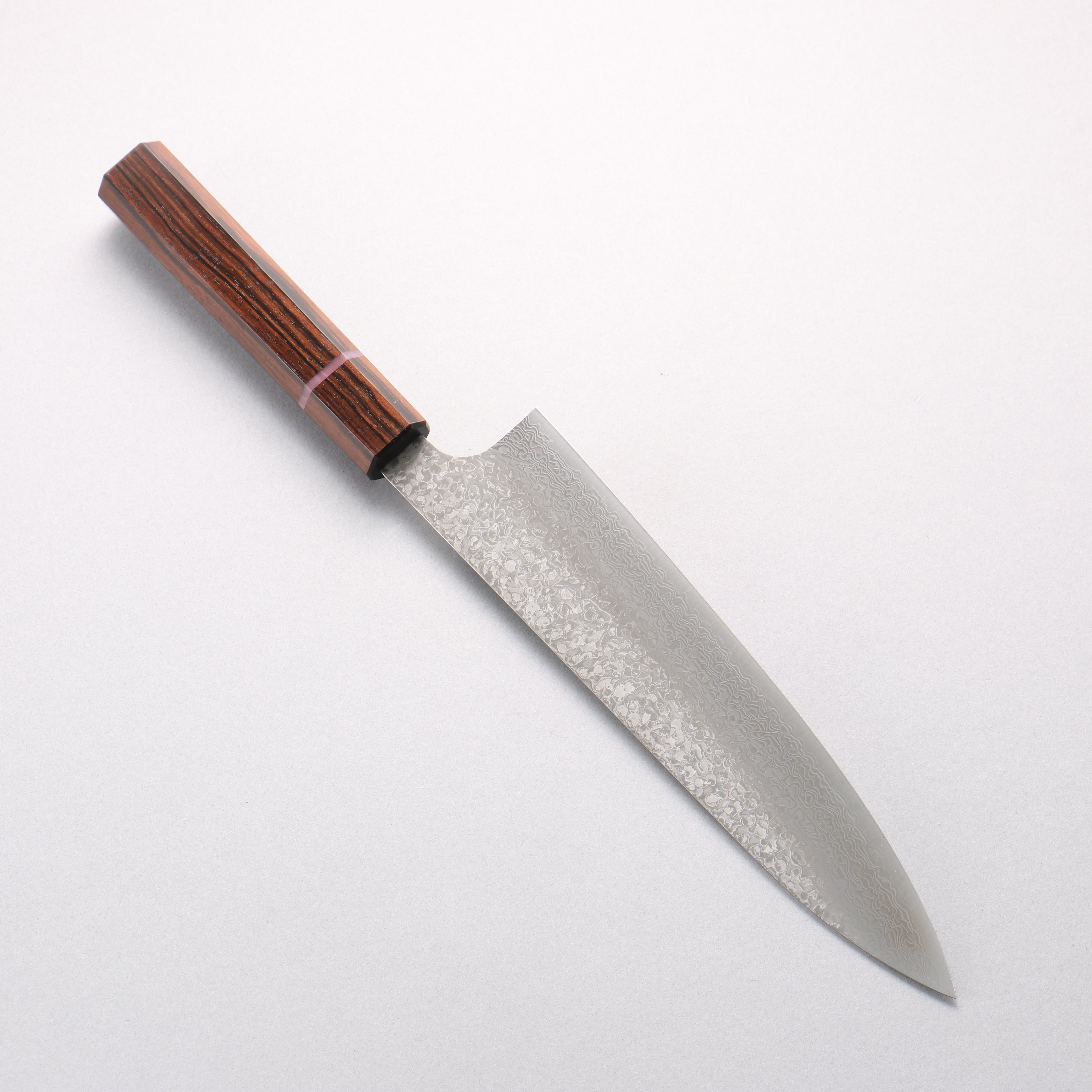 Kei Kobayashi SG2 Damascus Gyuto 210mm Striped Ebony Wood & Pink Ring