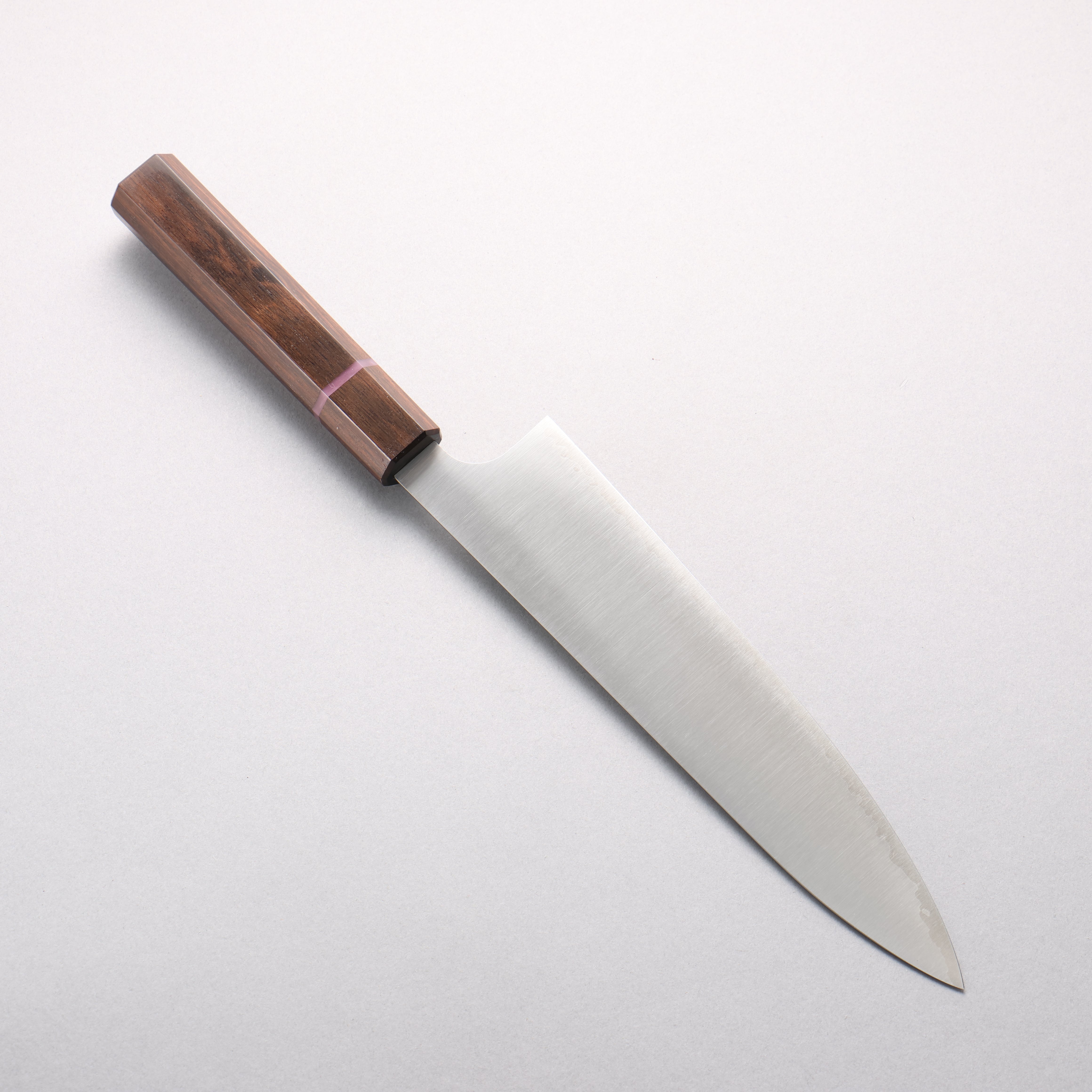 Kei Kobayashi SG2 Gyuto 210mm Striped Ebony Wood & Pink Ring Handle - Seisuke Knife