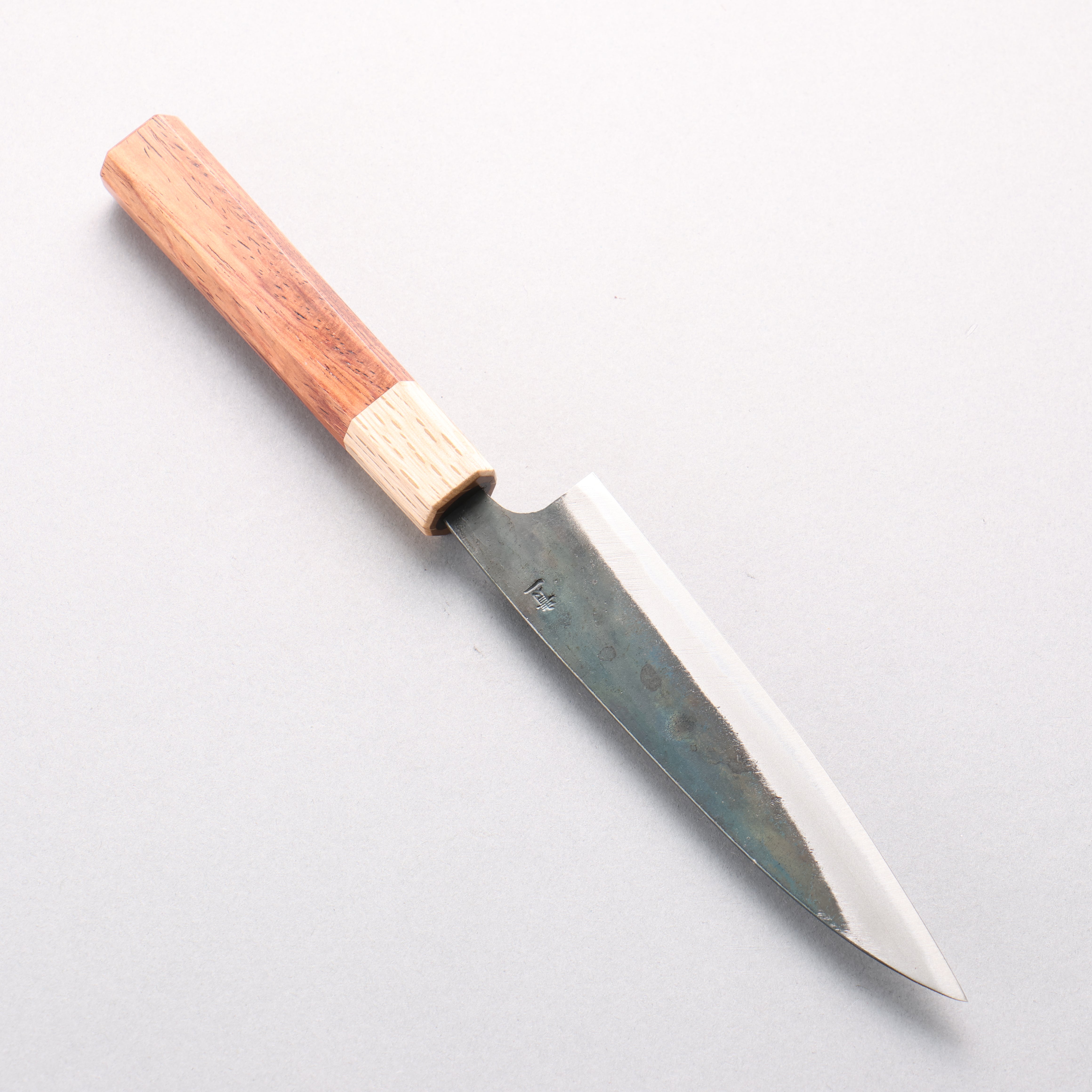Seisuke Blue Steel No.1 Kurouchi Petty-Utility 135mm Shitan & Oak Handle - Seisuke Knife