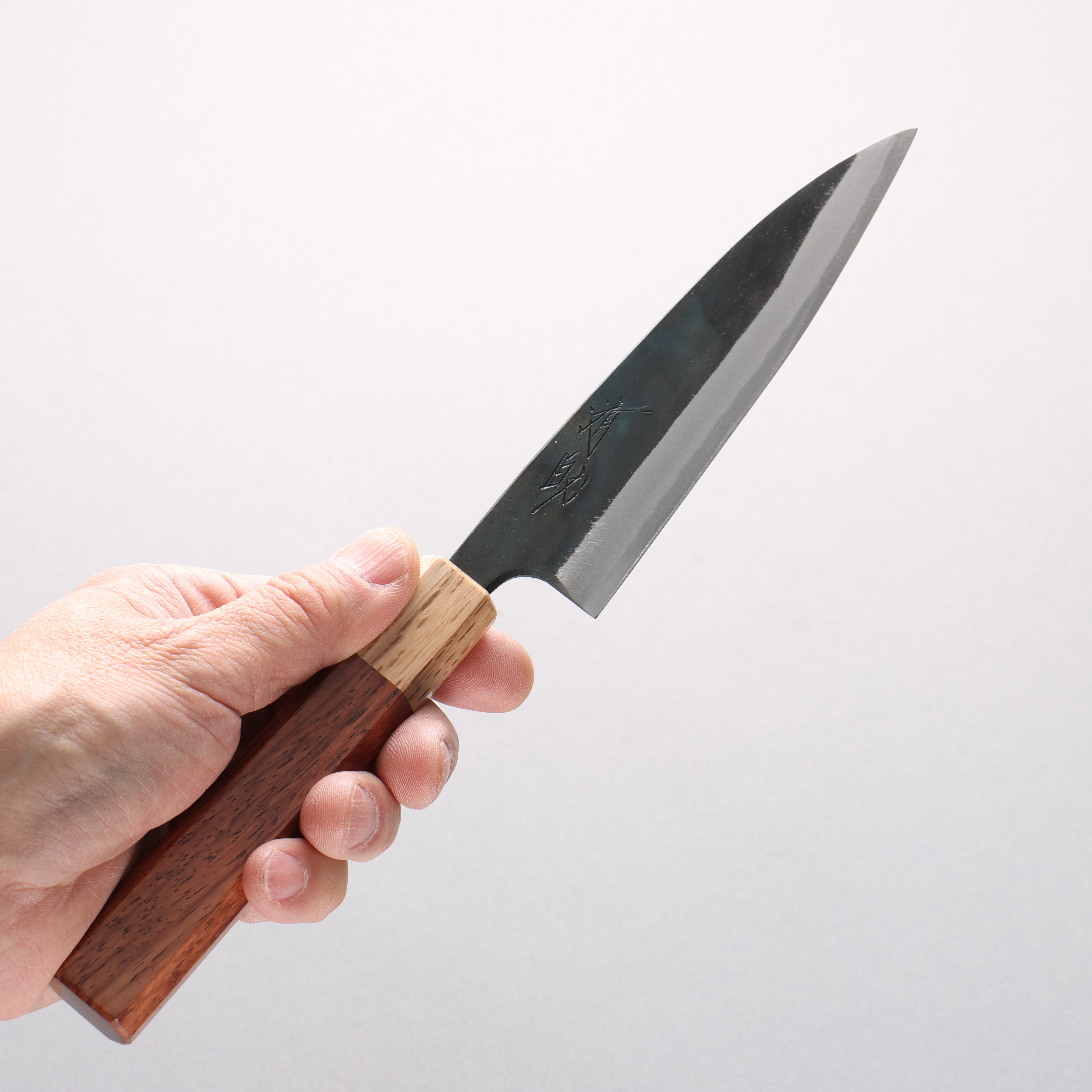 Seisuke Blue Steel No.1 Kurouchi Petty-Utility 135mm Shitan & Oak Handle - Seisuke Knife