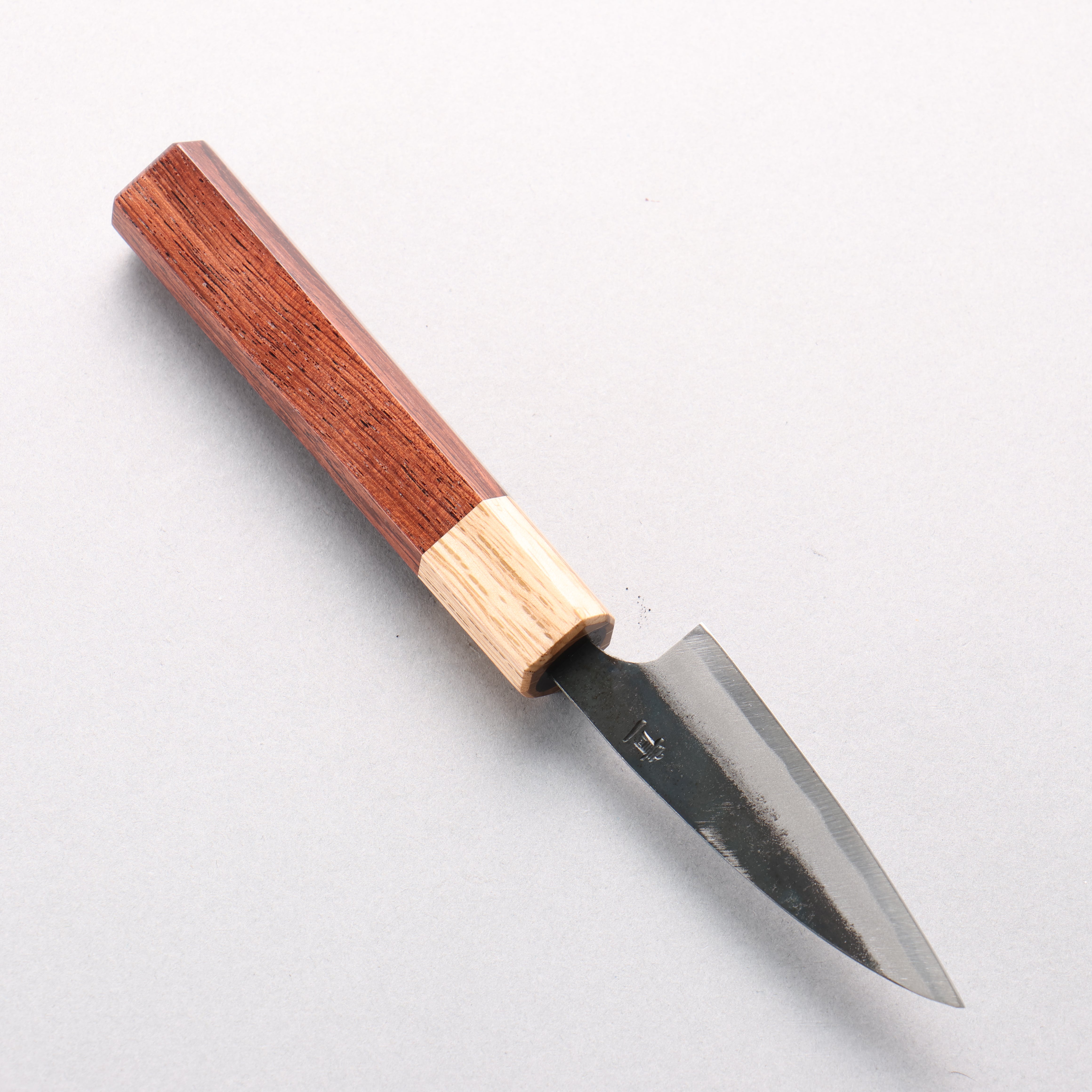 Seisuke Blue Steel No.1 Kurouchi Paring 75mm Shitan & Oak Handle - Seisuke Knife