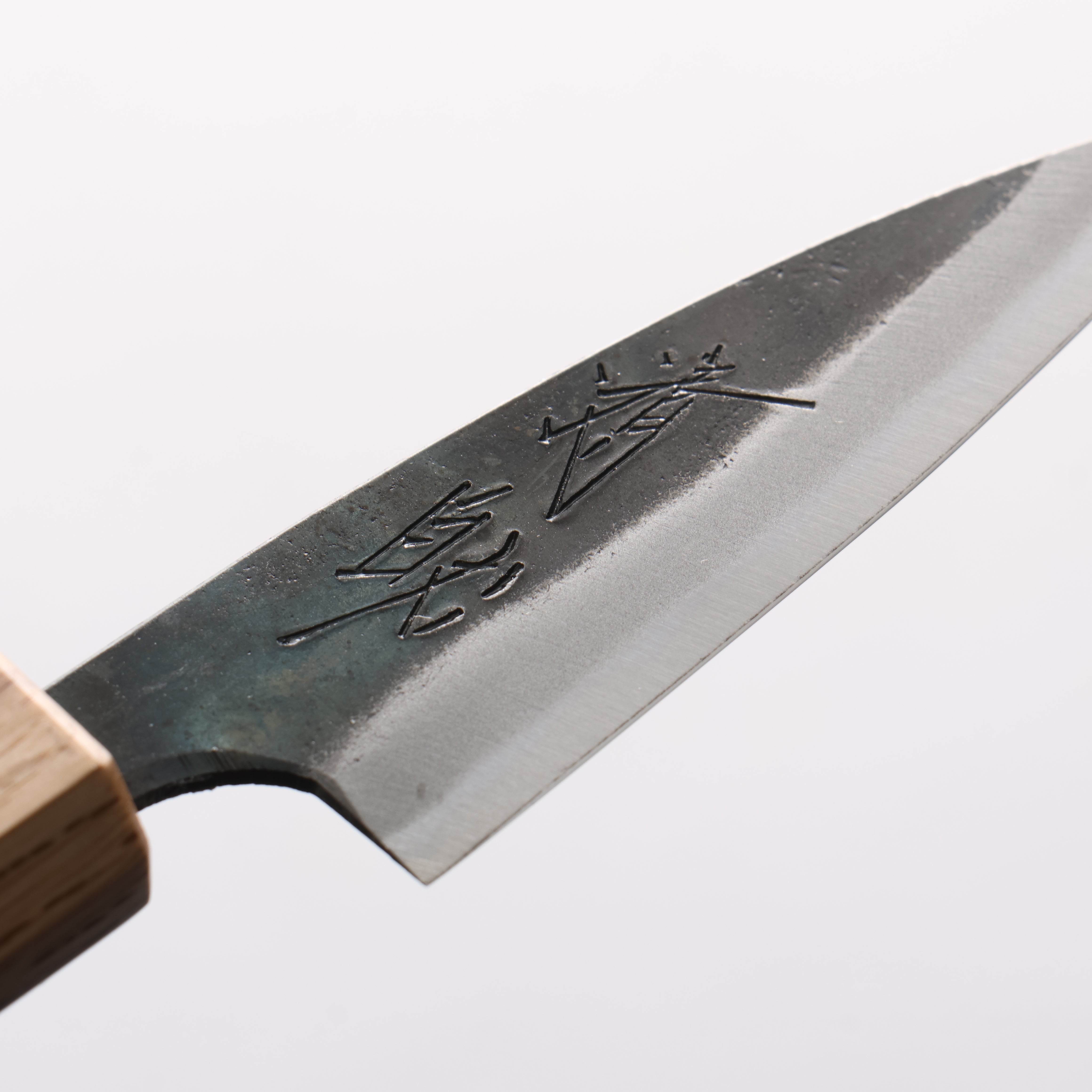 Seisuke Blue Steel No.1 Kurouchi Paring 75mm Shitan & Oak Handle - Seisuke Knife