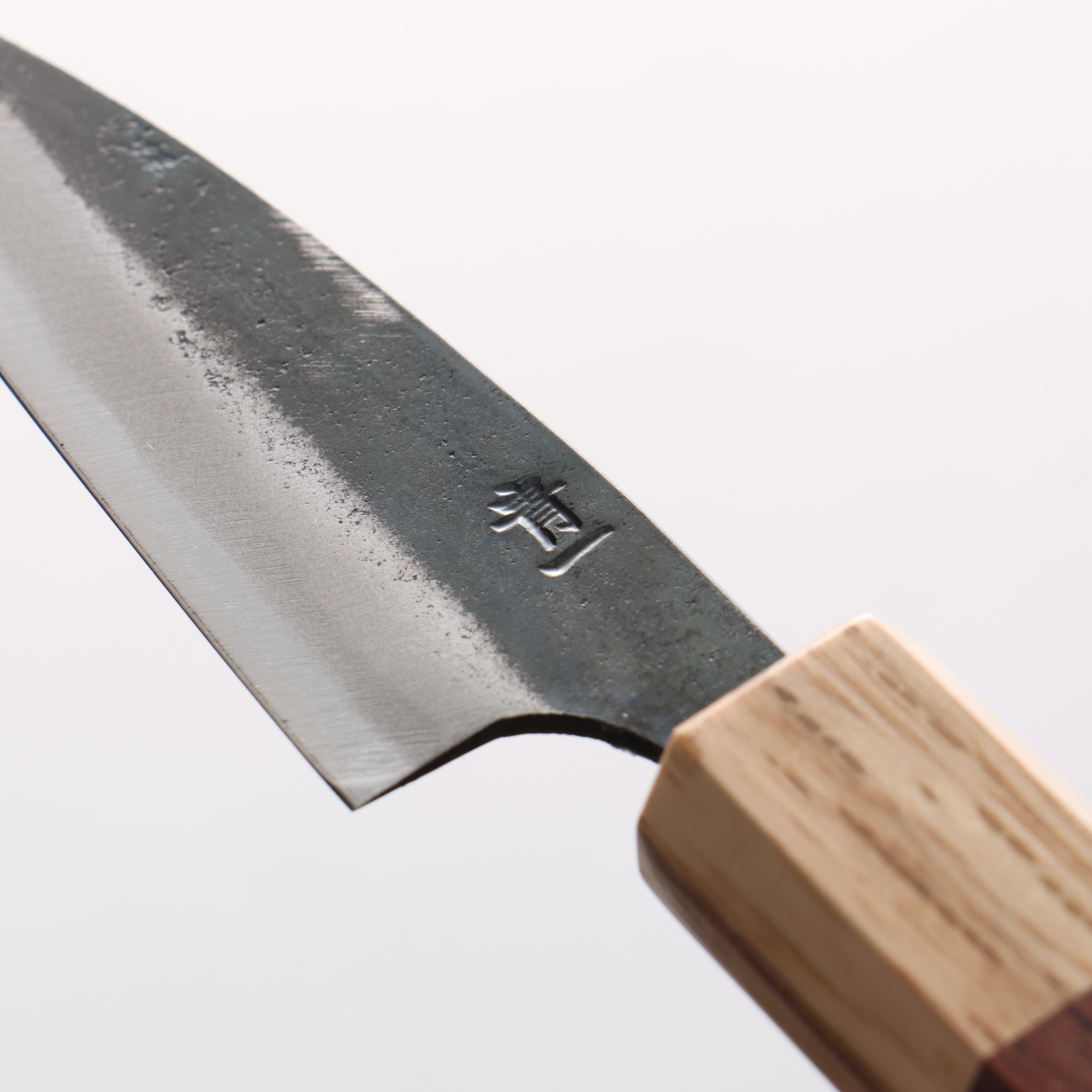 Seisuke Blue Steel No.1 Kurouchi Paring 75mm Shitan & Oak Handle - Seisuke Knife