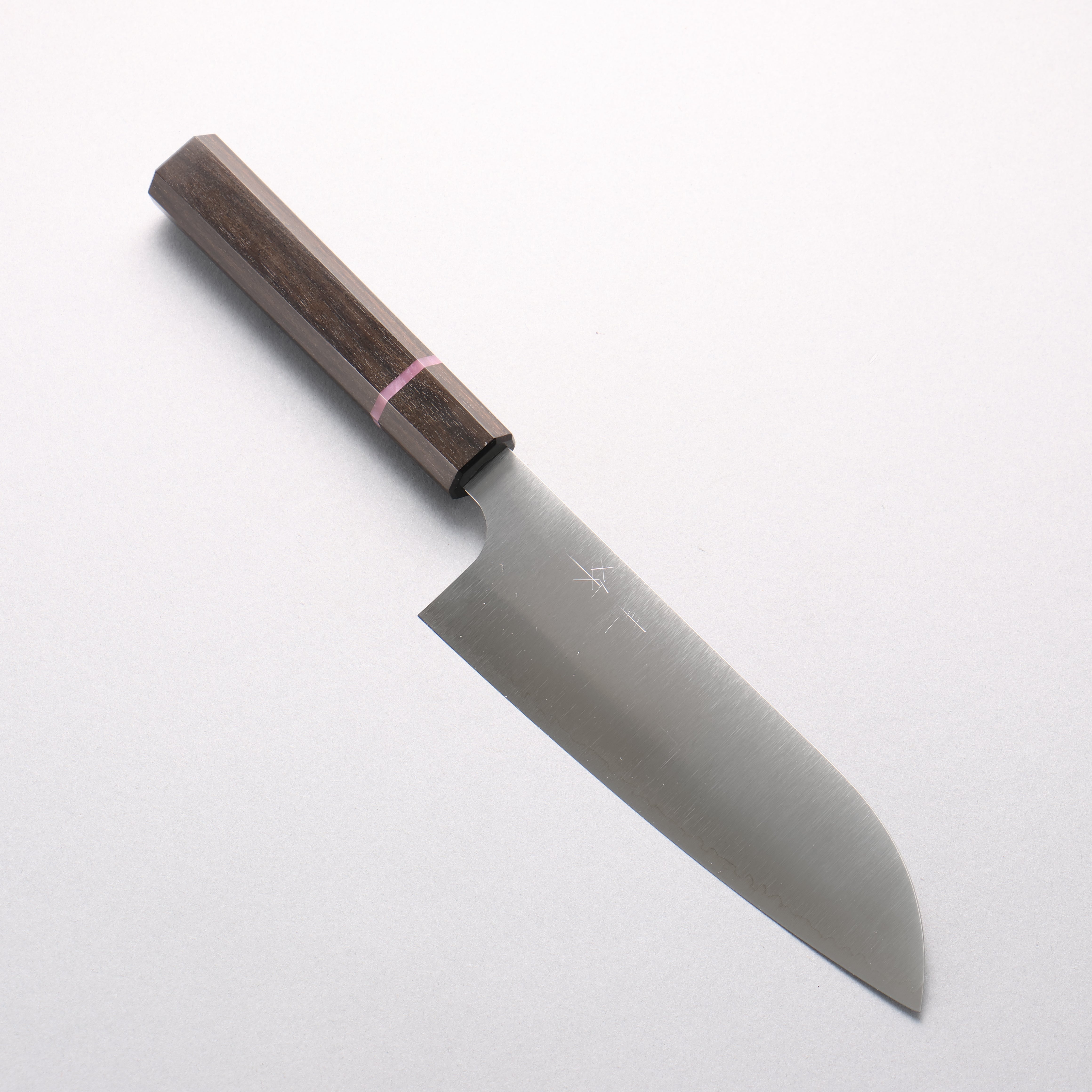 Kei Kobayashi SG2 Santoku 170mm Striped Ebony Wood & Pink Ring Handle - Seisuke Knife