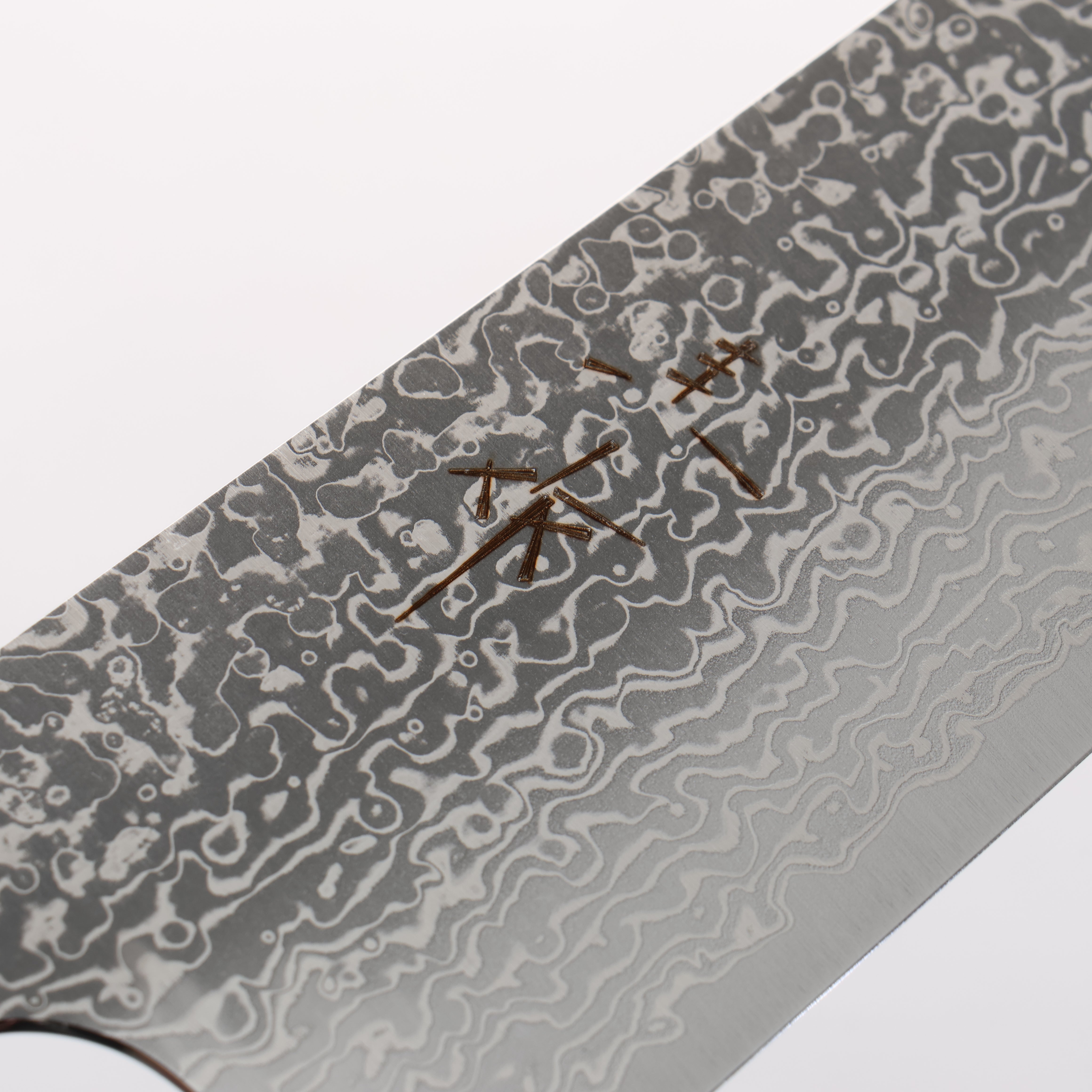 Kei Kobayashi SG2 Damascus Santoku 170mm Striped Ebony Wood & Pink Ring Handle - Seisuke Knife