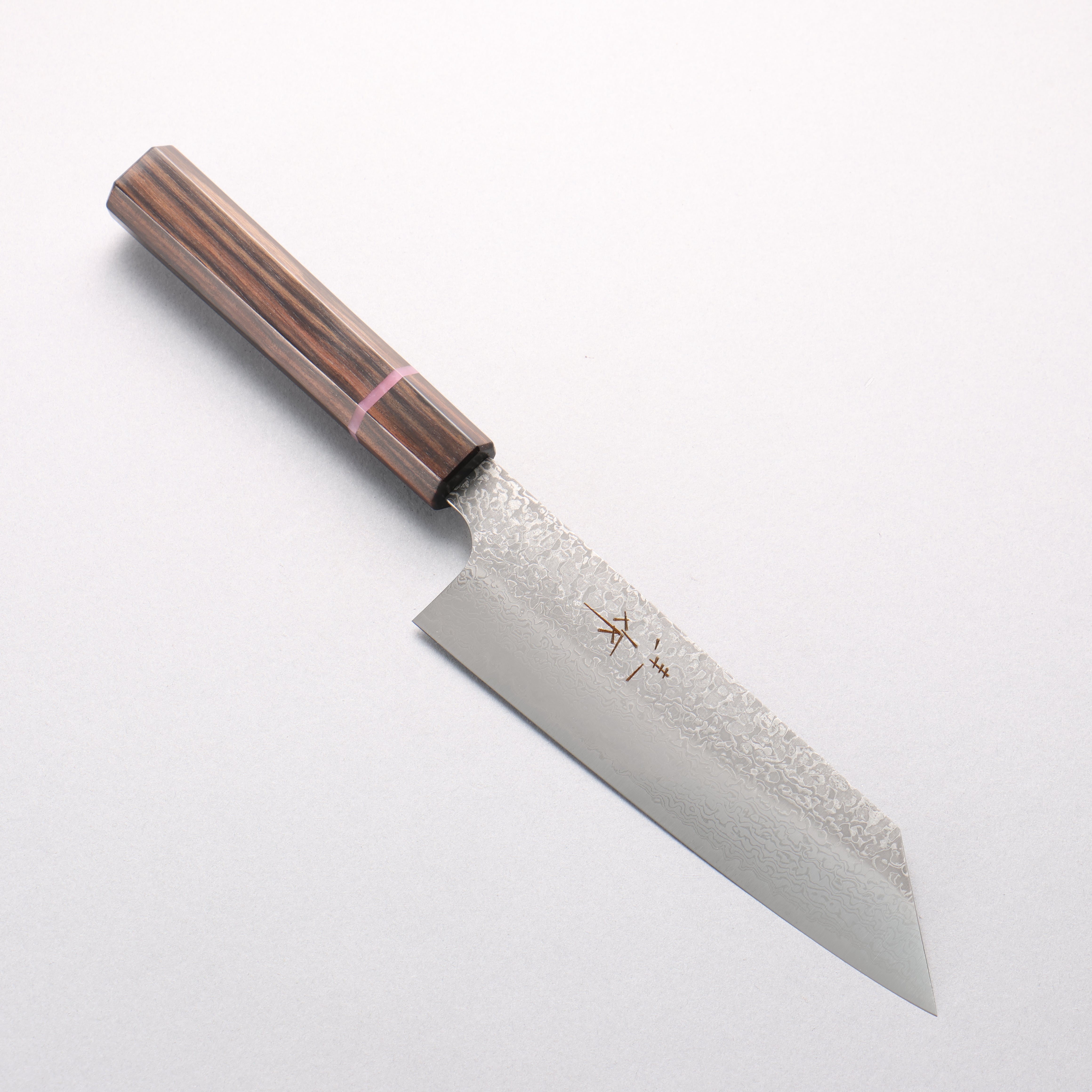 Kei Kobayashi SG2 Damascus Bunka 170mm Striped Ebony Wood & Pink Ring Handle - Seisuke Knife